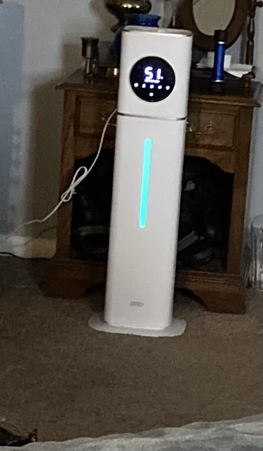 DREO HM735S 11L Smart Humidifier Large Room 700 ft², 100H Cool Mist Air Humidifiers for Bedroom, Top-Fill, Clean Tank Technology, 26dB, Auto Mode, Aroma Box, RGB, Remote & APP Control, Baby, White - Customer Photo 2