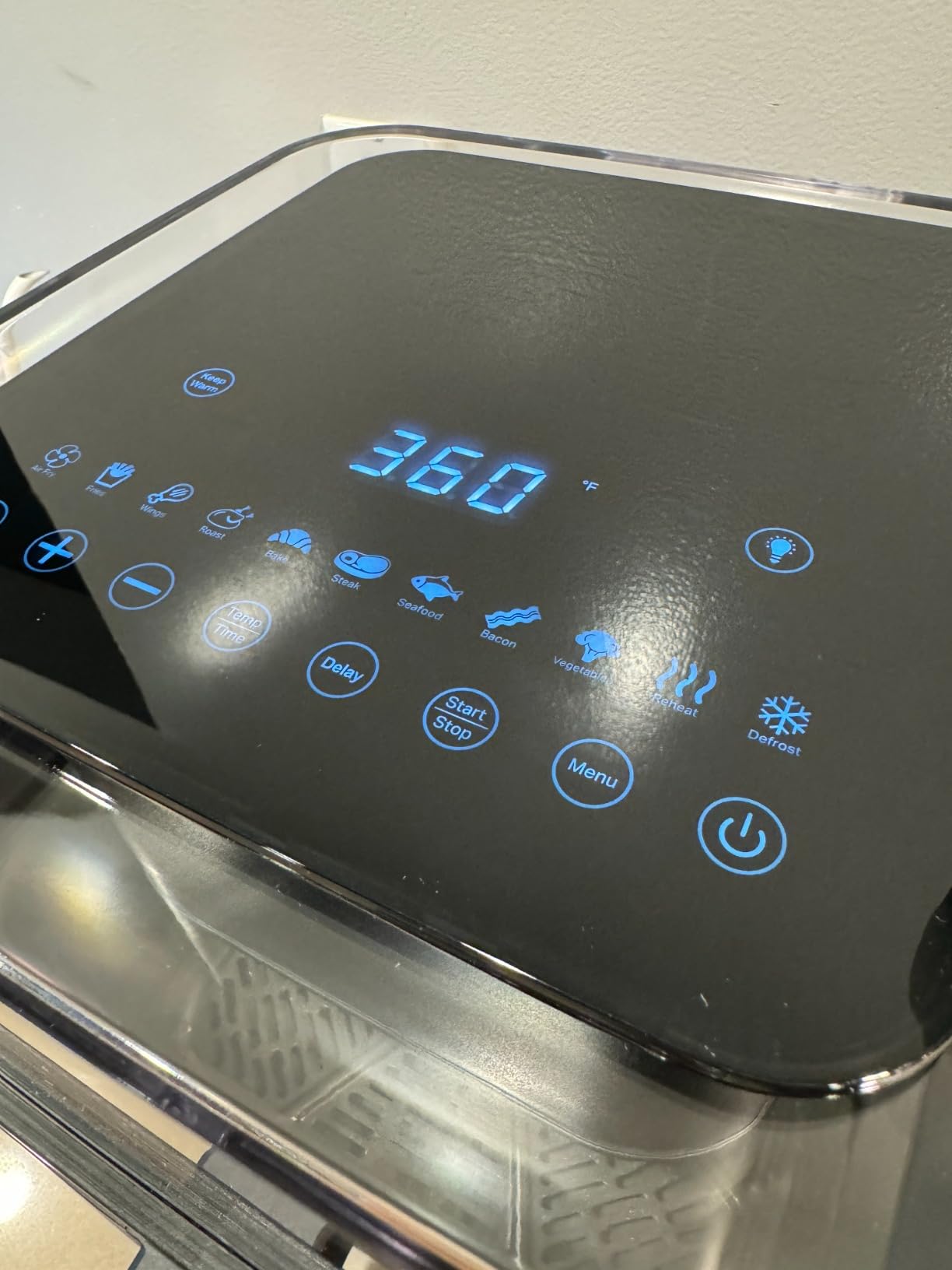 GreenPan Clearview Extra Large 7QT Air Fryer, 360° Clear Window, PFAS-Free Ceramic Nonstick Drawer and Tray, Heat to 400°F, 13-Presets, Shake Reminder, Keep Warm, Delay Start, Dishwasher Safe Parts - Customer Photo 1