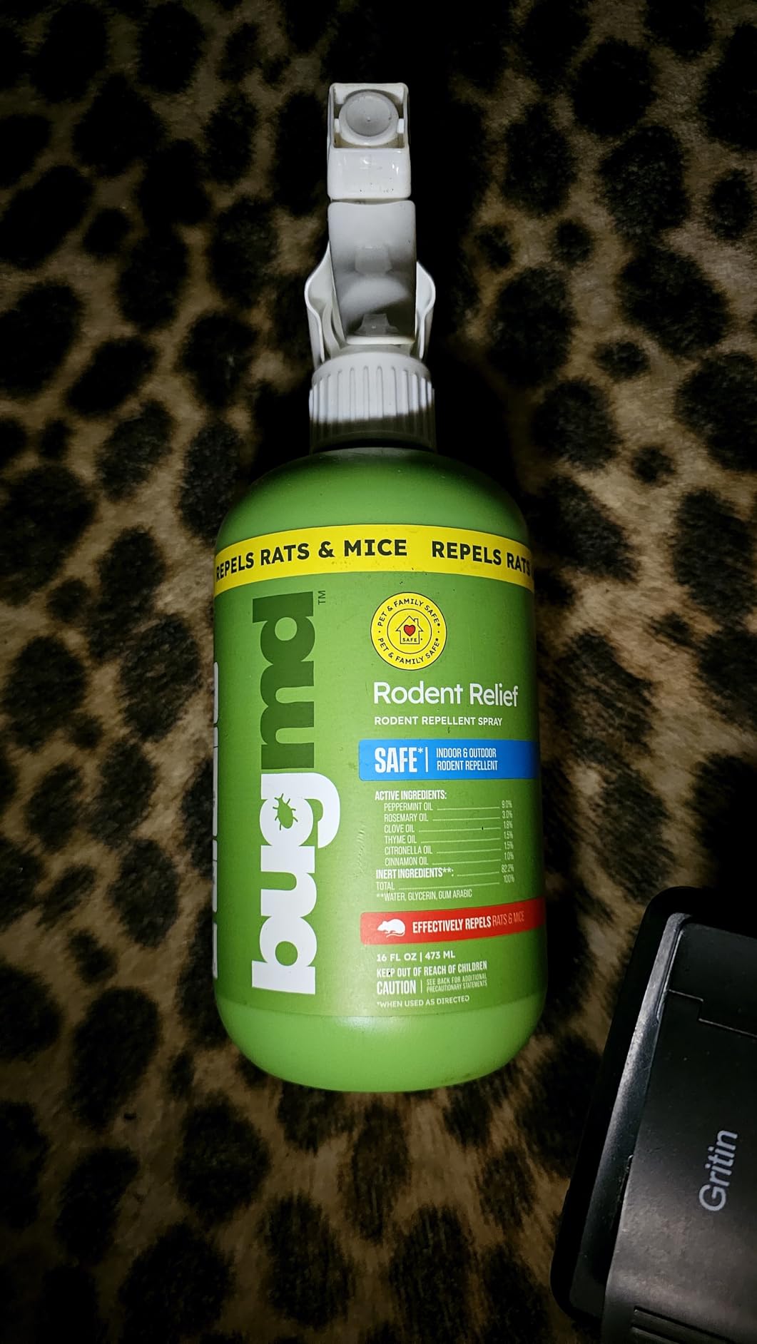 BugMD Peppermint Oil Spray for Rodents - 16oz Mouse Repellent & Rodent Repellent Spray, Natural Mice Repellent with Cinnamon, Clove, and Rosemary Oils - Safe Indoor & Outdoor Use - Customer Photo 1