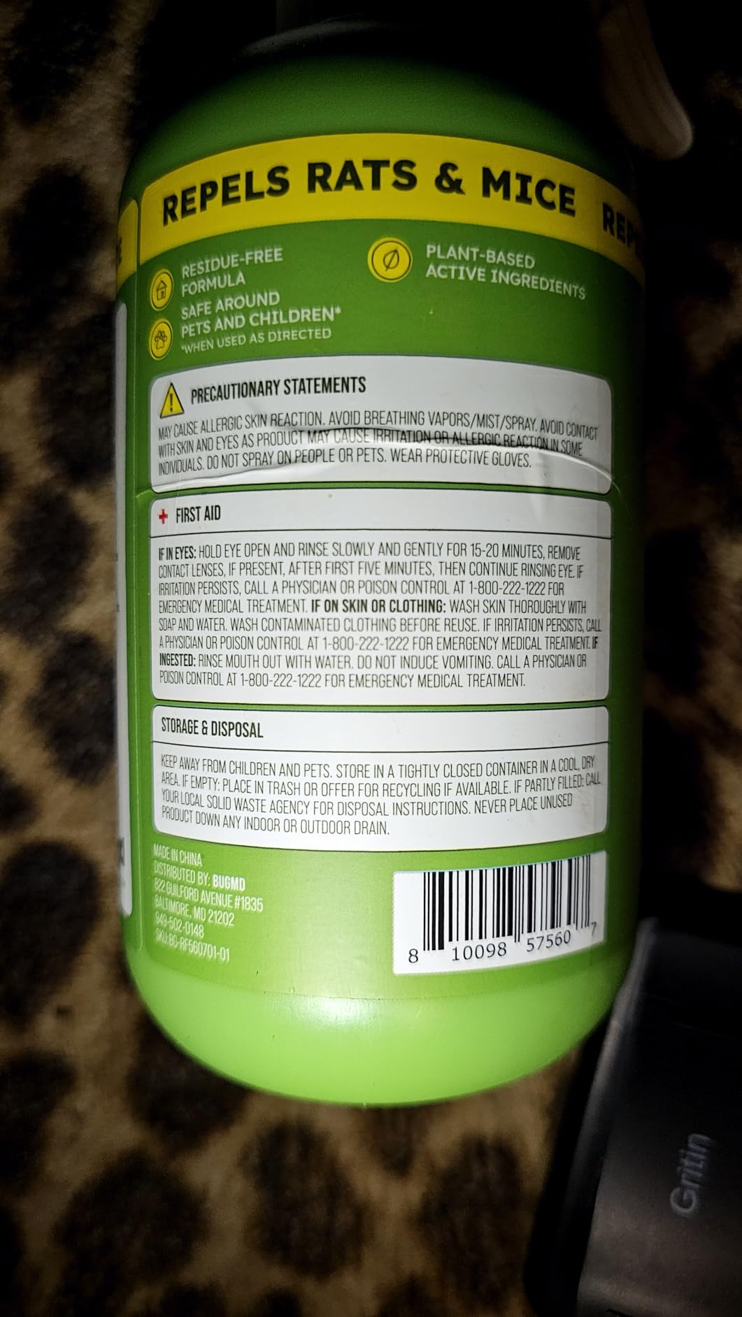 BugMD Peppermint Oil Spray for Rodents - 16oz Mouse Repellent & Rodent Repellent Spray, Natural Mice Repellent with Cinnamon, Clove, and Rosemary Oils - Safe Indoor & Outdoor Use - Customer Photo 2