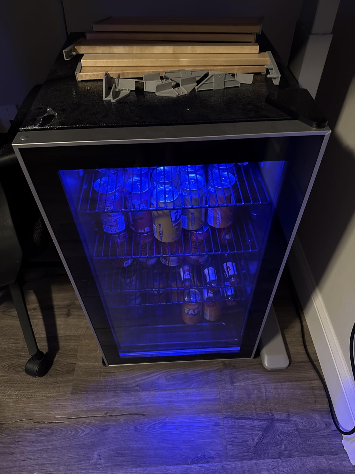 Mini Fridge 130 Can Beverage Refrigerator Cooler, 3.2 Cu.Ft Drink Fridge for Soda Wine Beer, Adjustable Temperature Control for Home Office, Black - Customer Photo 1