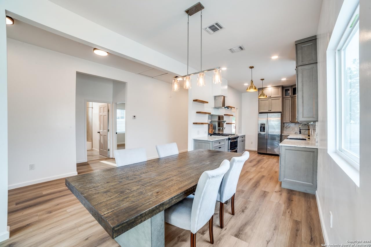 Mecgirn Island Light for Kitchen, Brushed Nickel Dining Room Light Fixture Over Table with Milk Glass Shade, 4-Light Linear Chandelier Pendant Lighting for Dining Table Kitchen Island Living Room - Customer Photo 1