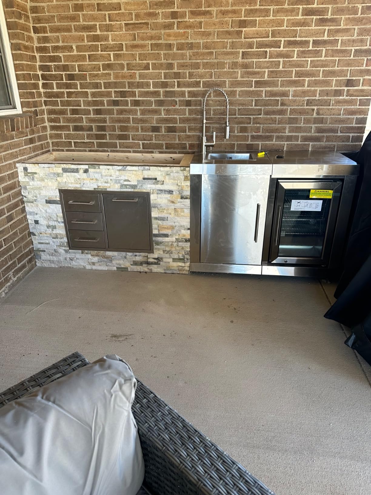 KoolMore Reserve Outdoor Kitchen Island with 6 Burner Grill and a Side Burner, Sink, Storage Cabinet and Beverage Refrigerator, CSA Listed in Stainless-Steel (KM-OKS-BQHUB) - Customer Photo 1