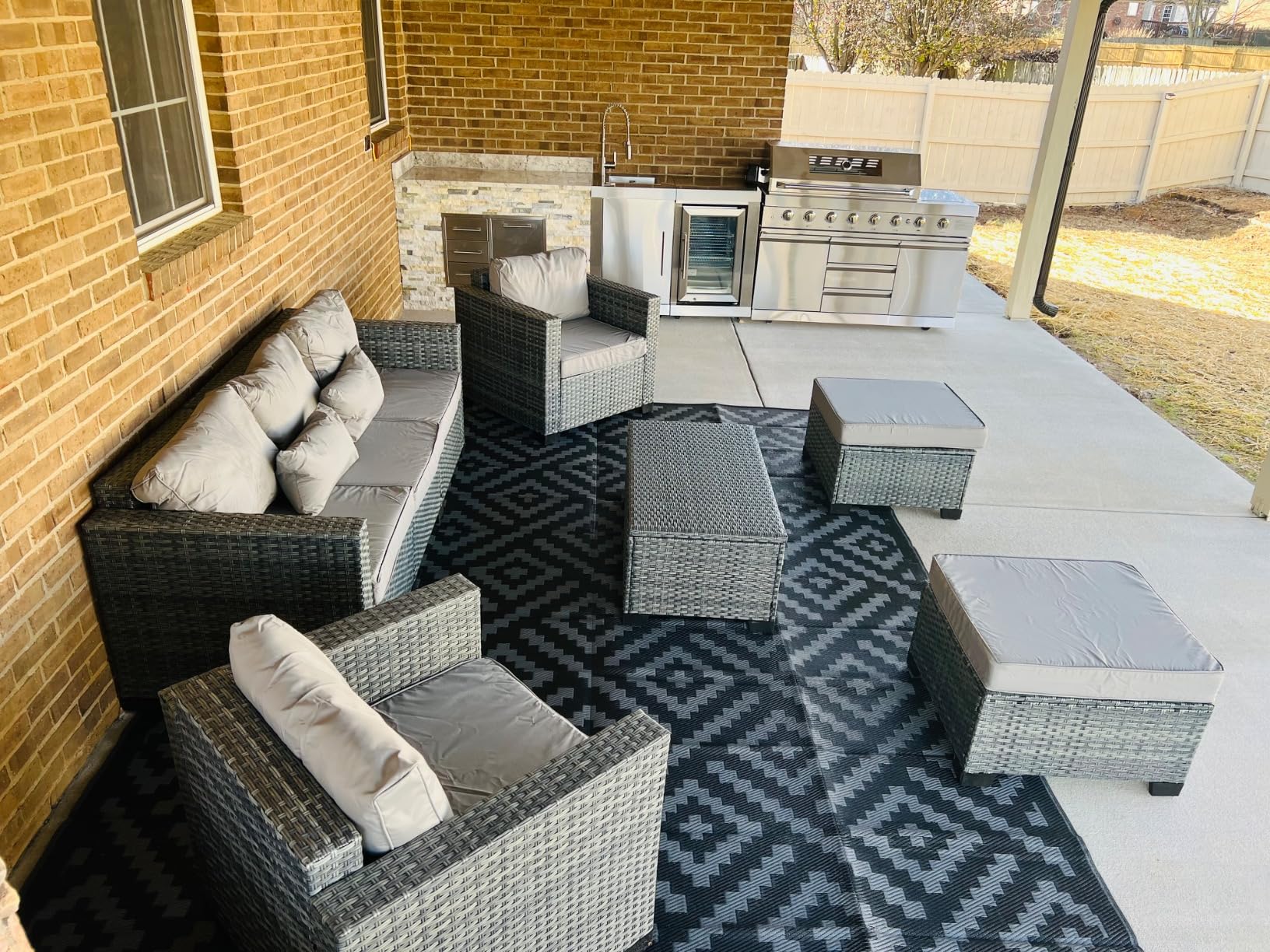 KoolMore Reserve Outdoor Kitchen Island with 6 Burner Grill and a Side Burner, Sink, Storage Cabinet and Beverage Refrigerator, CSA Listed in Stainless-Steel (KM-OKS-BQHUB) - Customer Photo 3