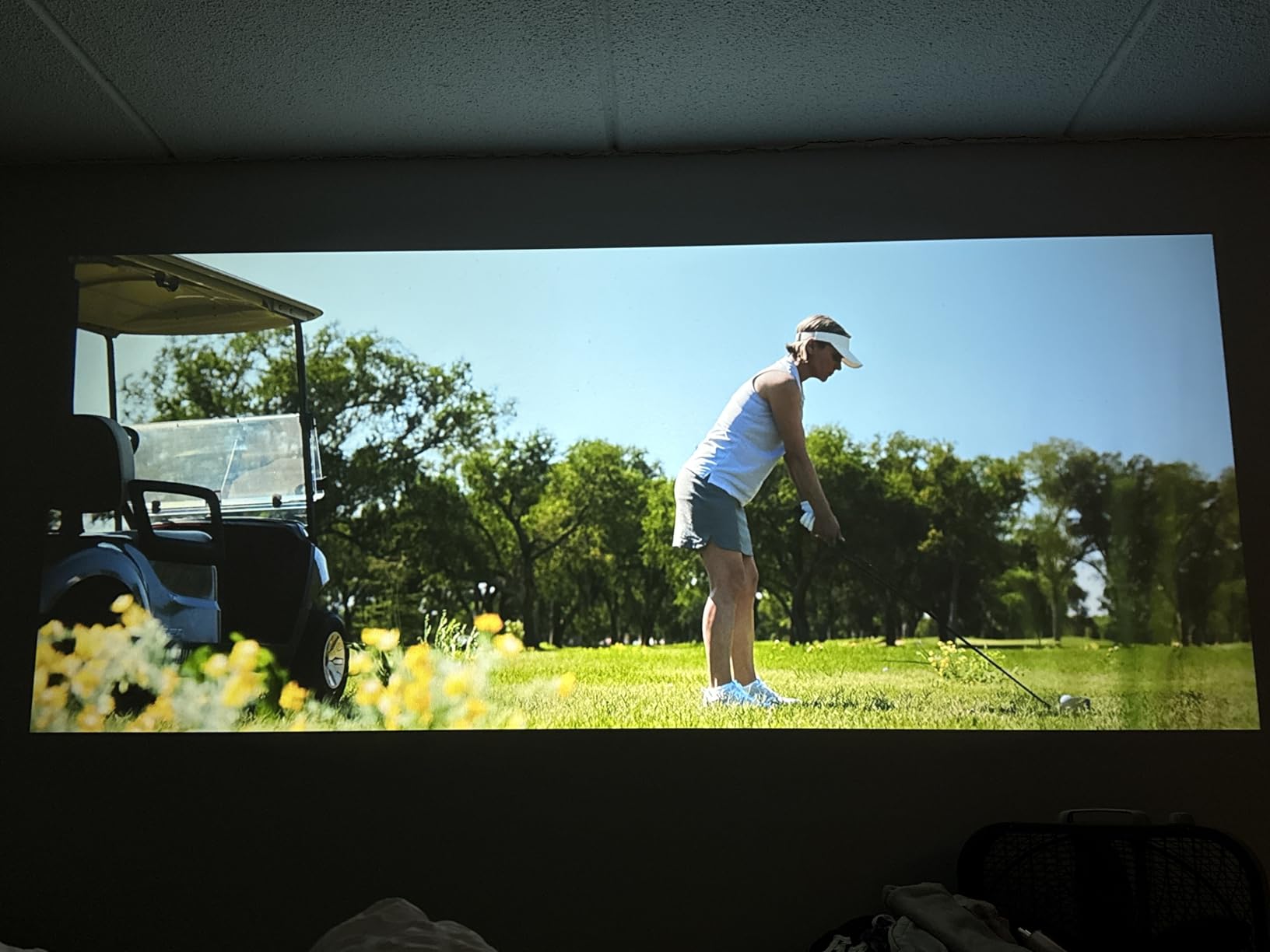 Official Licensed Google TV Smart Projector, HAPPRUN 4K UHD Home Theater with Dolby Sound, Wi-Fi & Bluetooth, Built-in Streaming Apps, Compatible with Games Consoles & Smartphone, Indoor & Outdoor Use - Customer Photo 1