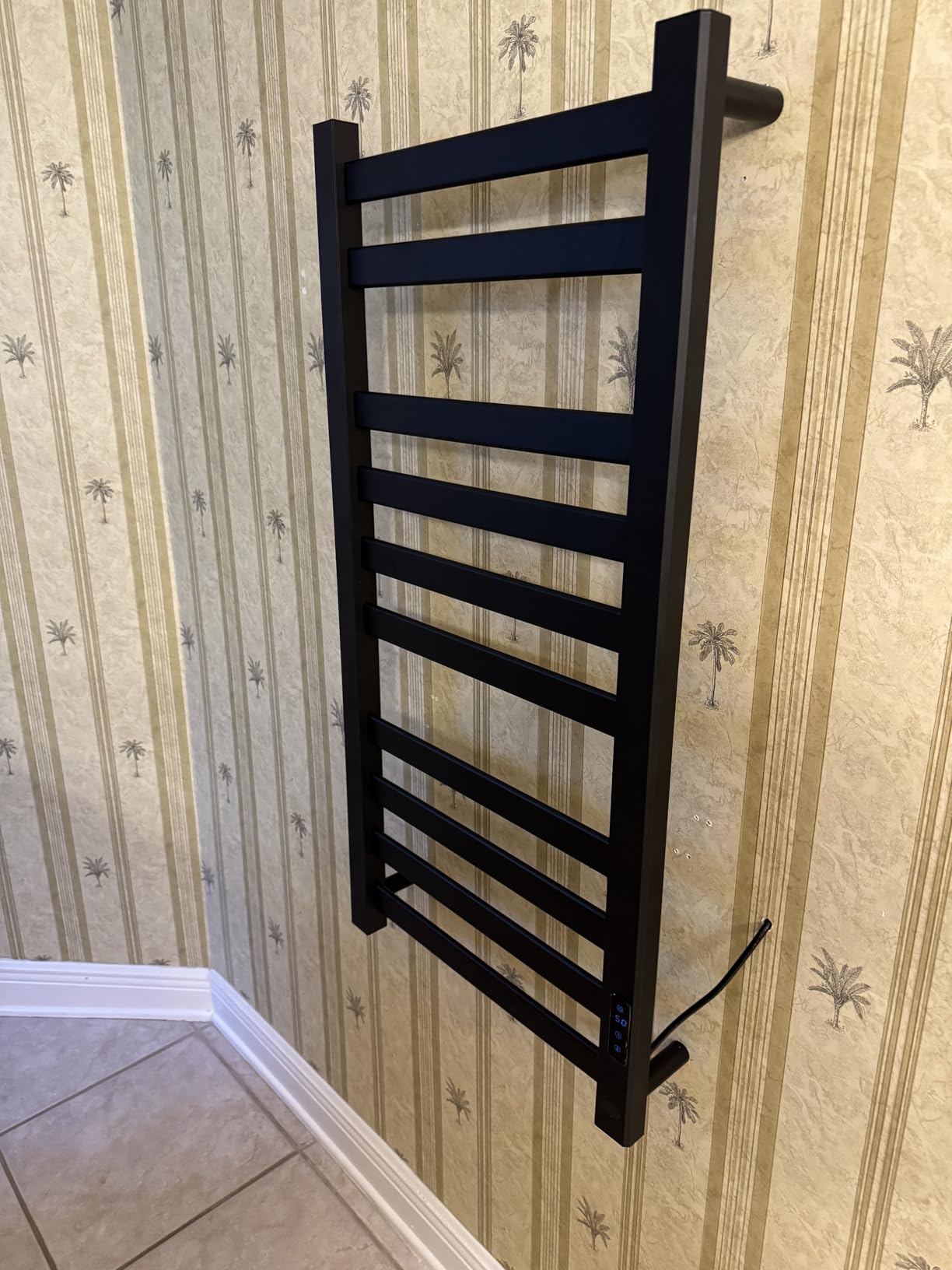 AyiDrmjj Heated Towel Rack for Bathroom Towel Warmer Racks Wall Mounted with Timer & Temperature Multi-Level Adjustments with 10 Bars for Bathroom Shower Hot Tub Spa(Black) Customer Review AyiDrmjj Heated Towel Rack for Bathroom Towel Warmer Racks Wall Mounted with Timer & Temperature Multi-Level Adjustments with 10 Bars for Bathroom Shower Hot Tub Spa(Black) - Customer Photo 1