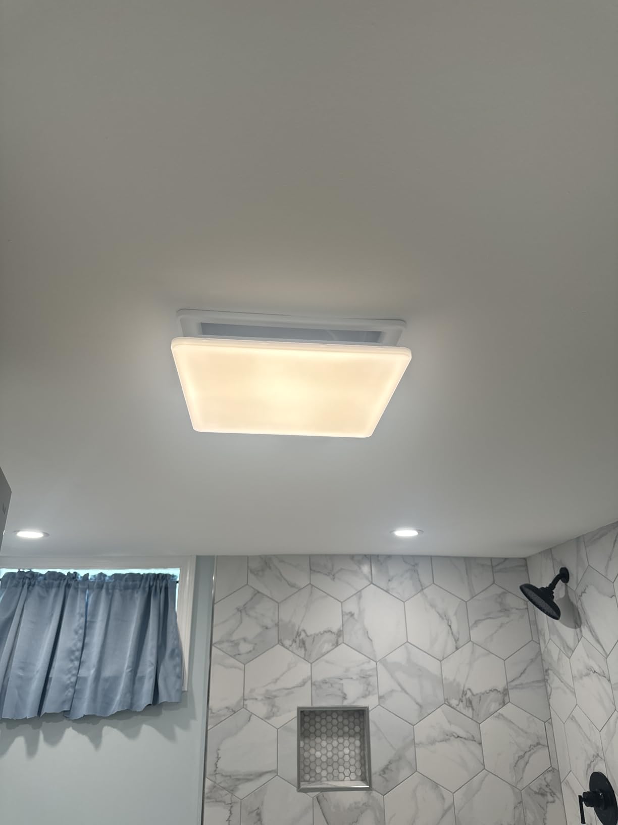 EVOLVE Premium Bathroom Exhaust Fan with Light and Continuous Run, 110-130-150 Selectable CFM - Customer Photo 2