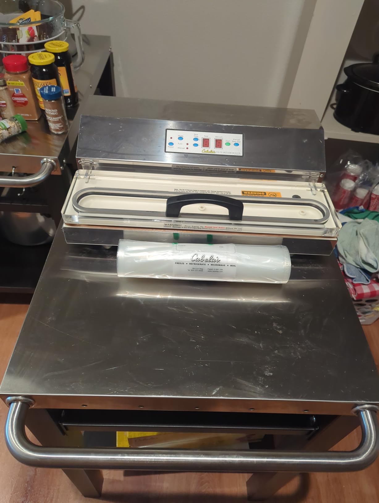 Double-Shelves Stainless Steel Flattop Grill Cart, Movable Kitchen Indoor & Outdoor Cooking Station, Fits Ninja/Ooni/Blackstone/Weber Q, Pizza Oven Food Prep Table for Party, 33.5