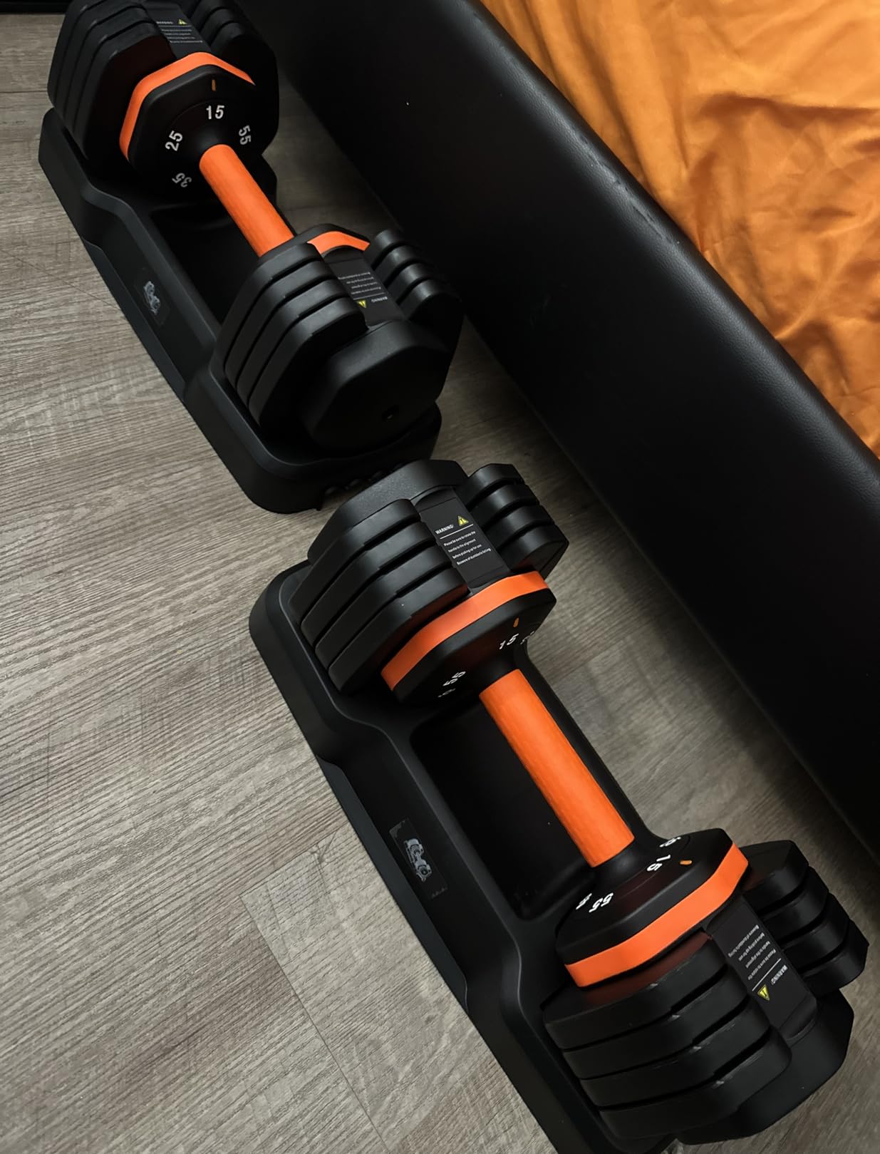 2025 Updated Adjustable Dumbbell Set of 2, 110lbs/50lbs Weights Dumbbell Set with Storage Box, 25lbs/55lbs Adjustable Weights with Anti-slip Silicone Grip, Weight Set For Home Gym Suit both Men and Women - Customer Photo 1