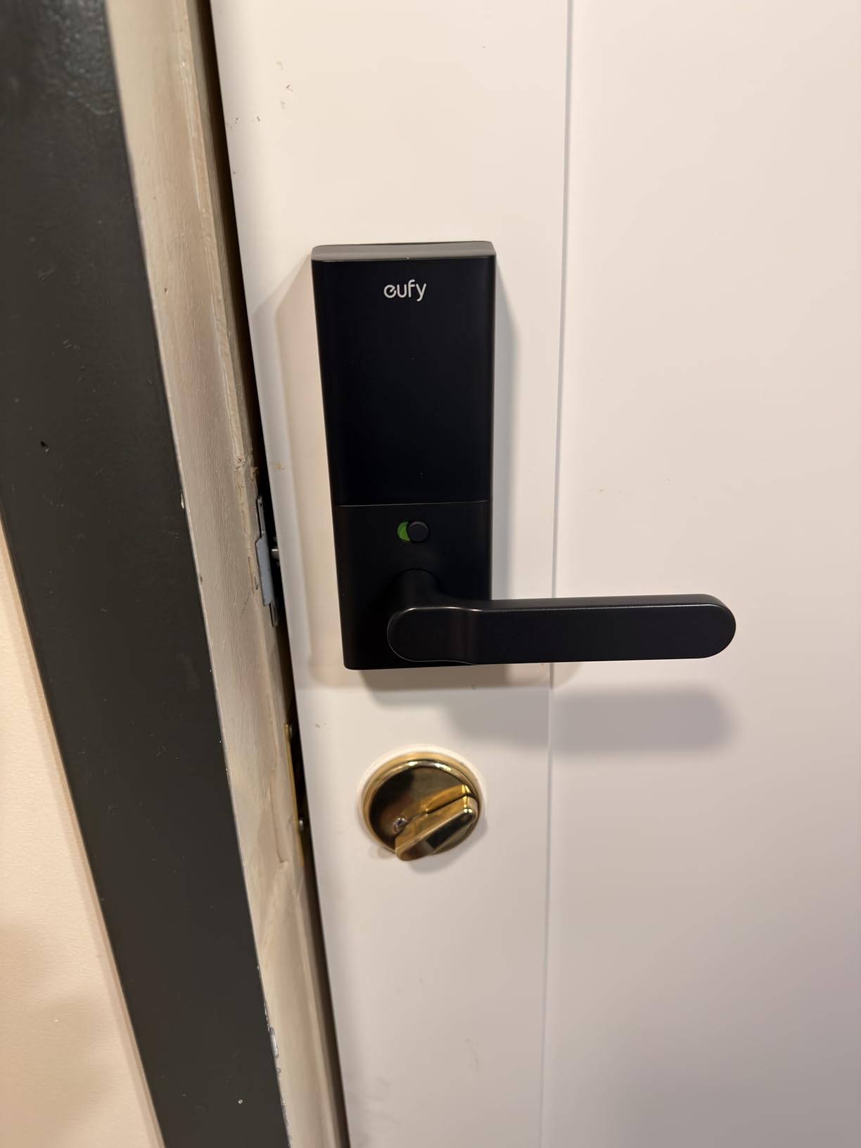 eufy Smart Lock C33, Keypad Door Lock with Handle, Fingerprint Door Knob, Keyless Entry Door Lock for Front Door and Bedrooms, Electronic Deadbolt, Wi-Fi, Remote App Control, IP53 Waterproof, Black - Customer Photo 1