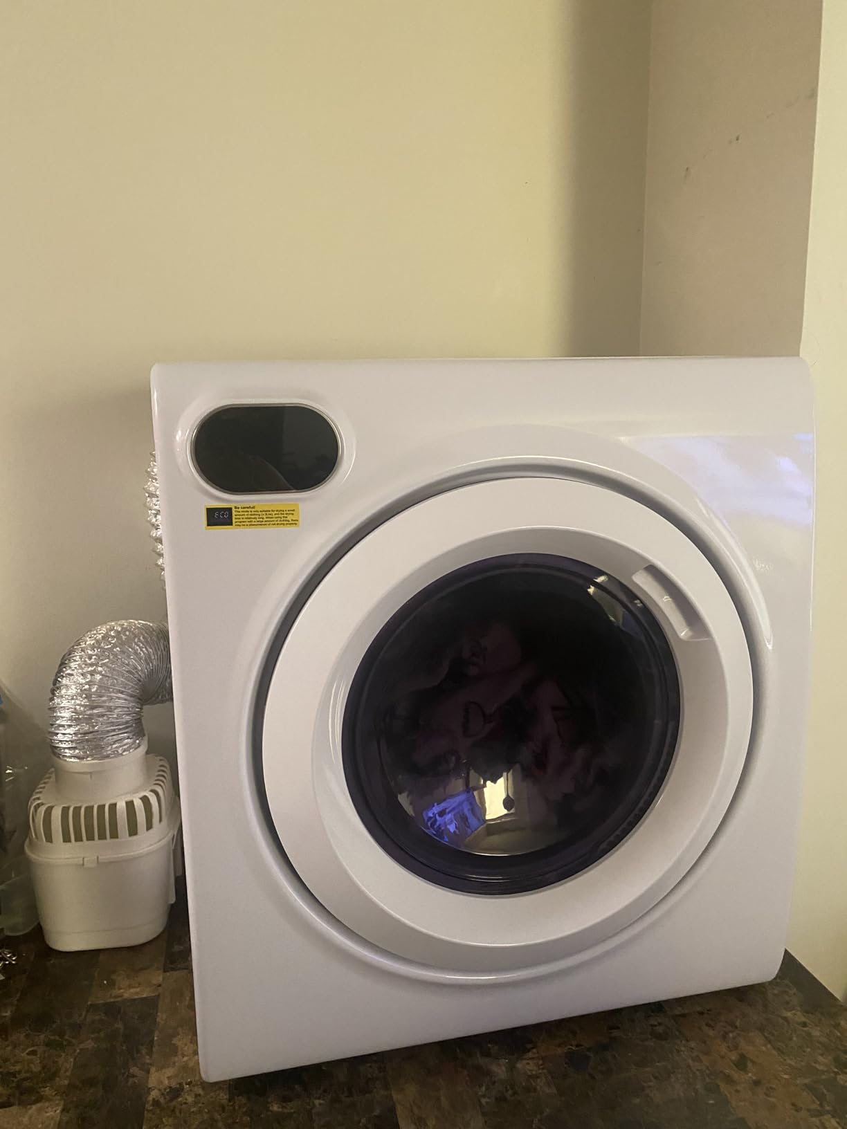 Euhomy Portable Dryer with Exhaust Hose, Four Drying Functions, Dries Up to 9 lbs of Clothes, 1400w Mini Dryer with Stainless Steel Liner, Suitable for Apartments, RVs, Gym - Customer Photo 1