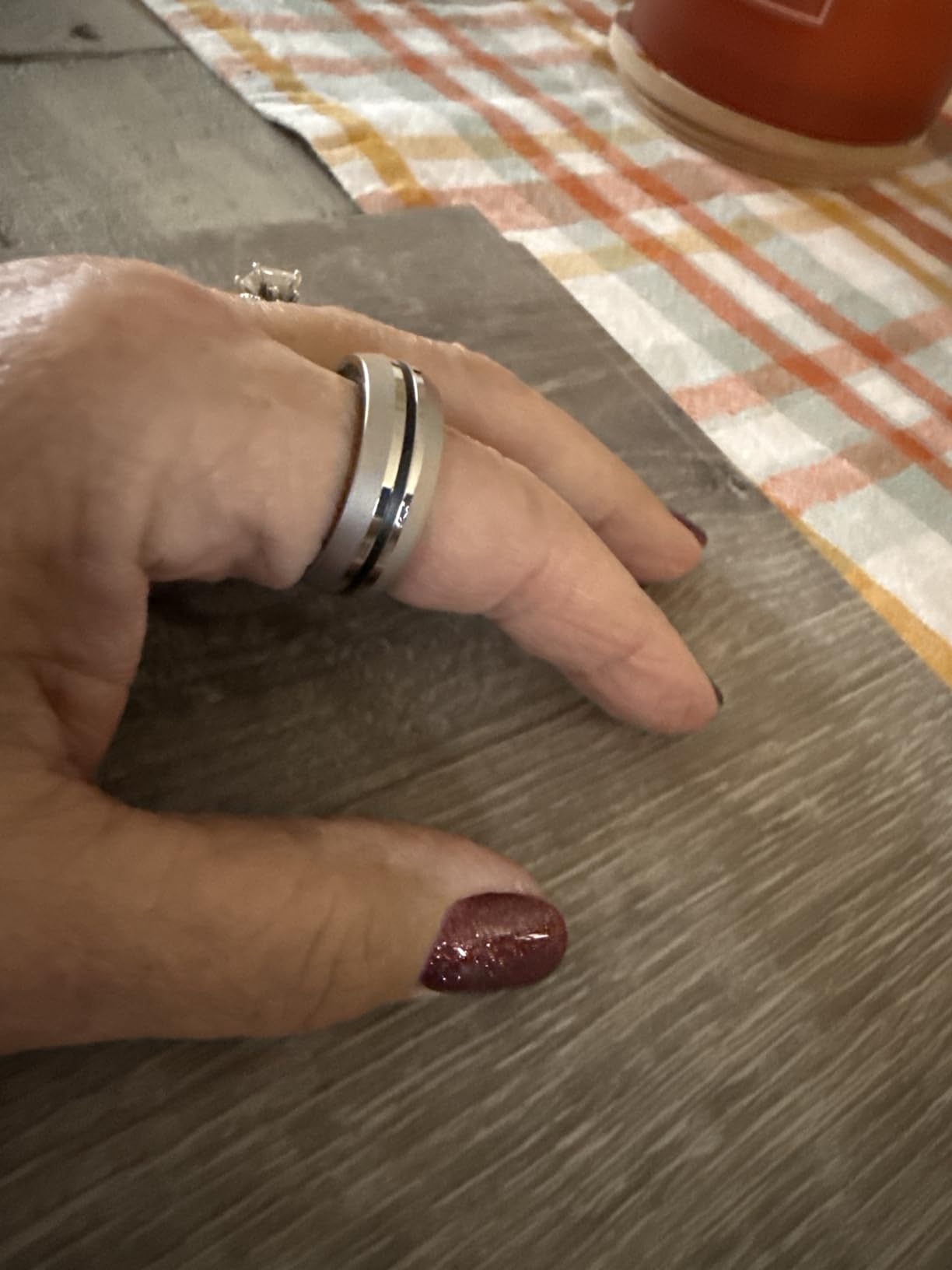 RENPHO Lynx Smart Ring-All Day Sleep & Activity Tracking, Includes Charging Case, Gifts for Men, 7-Day Battery Life, Subscription-Free App for iOS & Android, Size Before You Buy (Silver, Size 8) - Customer Photo 2