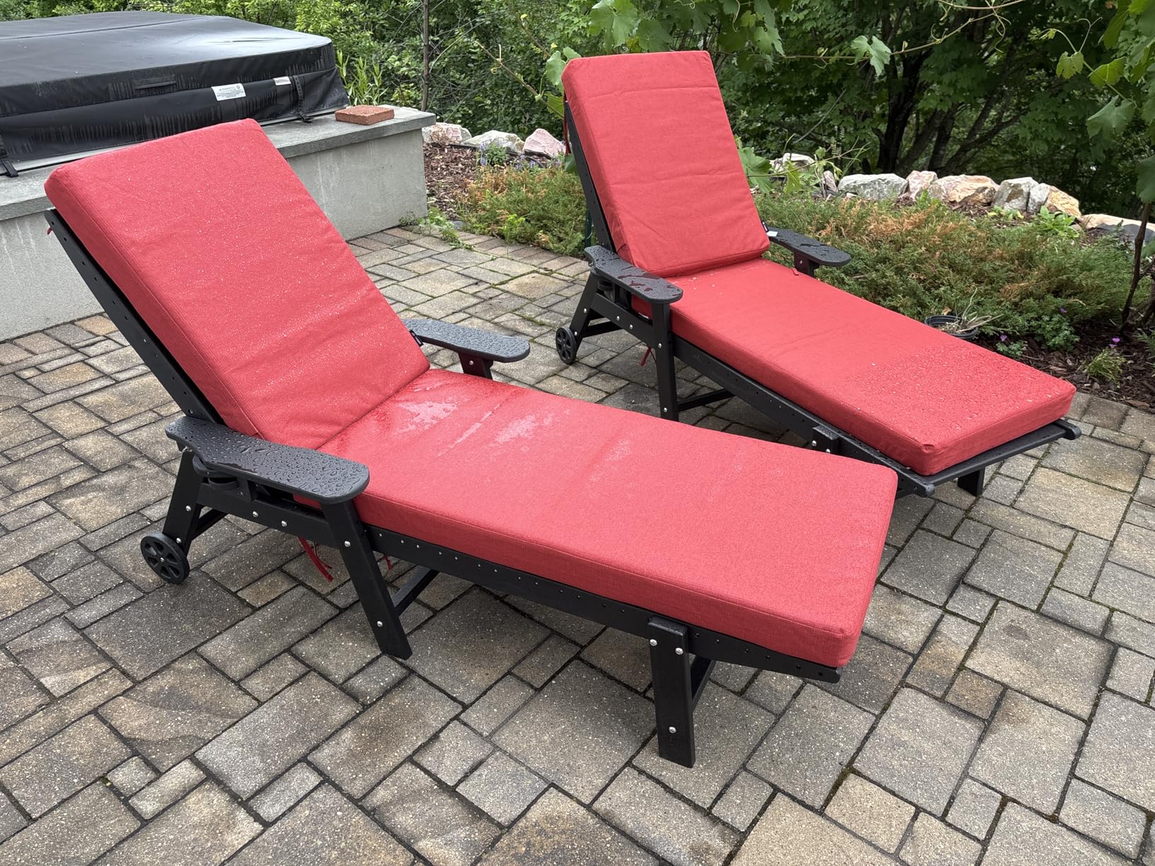 Lounge Chair Outdoor Set of 2, HDPE Chaise Lounge Outdoor, Pool Lounge Chair for Pool Poolside Deck Backyard Patio, Dark Grey - Customer Photo 1