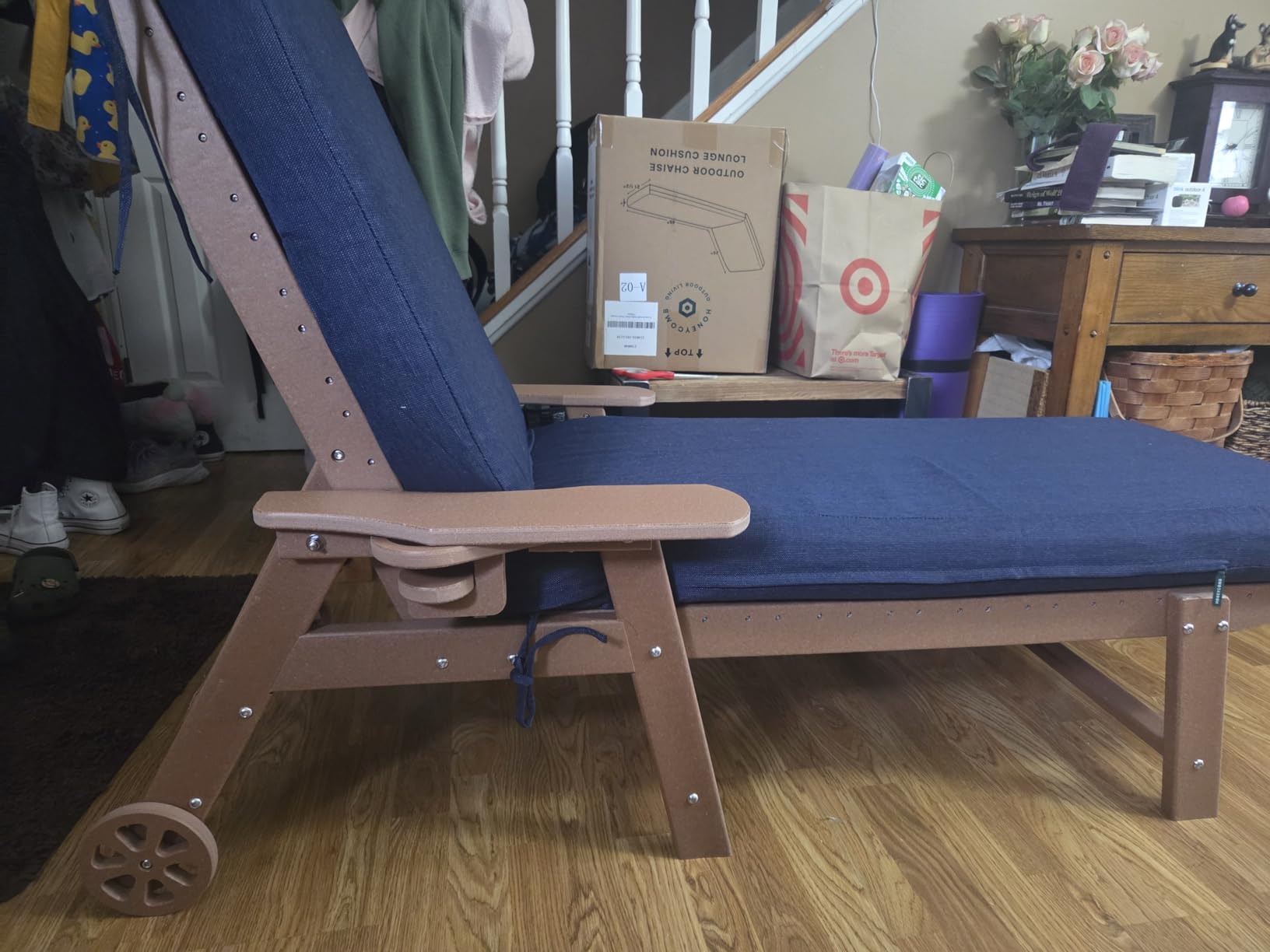 Lounge Chair Outdoor Set of 2, HDPE Chaise Lounge Outdoor, Pool Lounge Chair for Pool Poolside Deck Backyard Patio, Dark Grey - Customer Photo 2