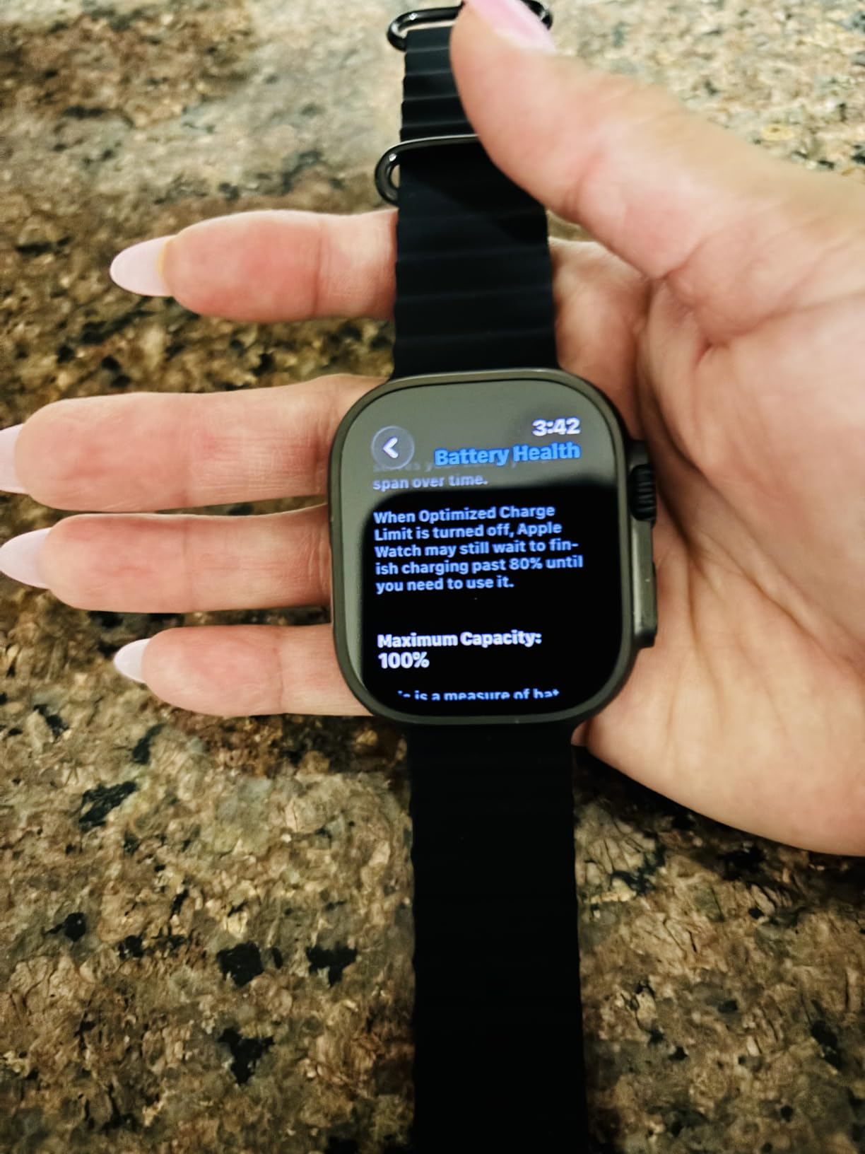 Apple Watch Ultra 2 (GPS + Cellular, 49MM) - Black Titanium Case with Black Ocean Band (Renewed) - Customer Photo 1