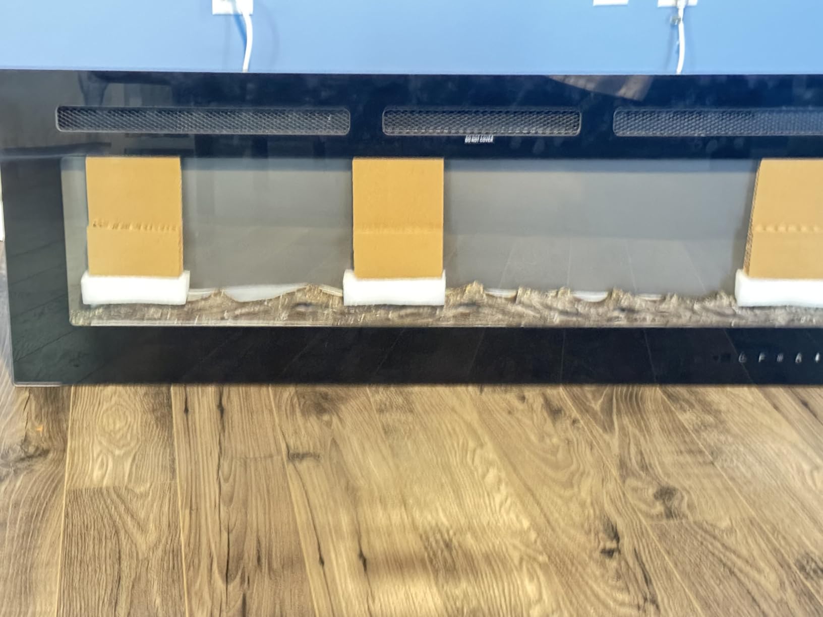 EUHOMY 60 Inch Electric Fireplace Wall Recessed and Wall Mounted with Adjustable Flame Color, Fireplace Heater with Remote Control, Linear Fireplace with Timer, Touch Screen, Log & Crystal, 750/1500W - Customer Photo 3