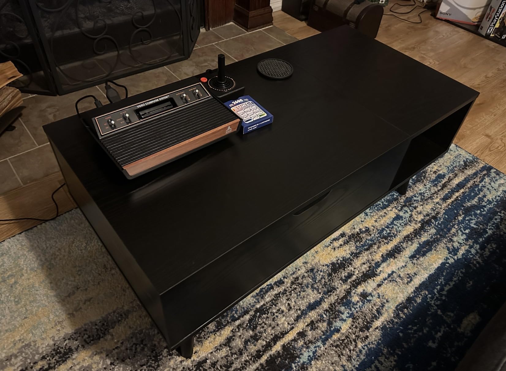 OLIXIS Wood Lift Top Coffee Table with Hidden Compartment and Large Storage Shelf, Lift Tabletop Dining Center Table for Home Living Room Office, Black - Customer Photo 1