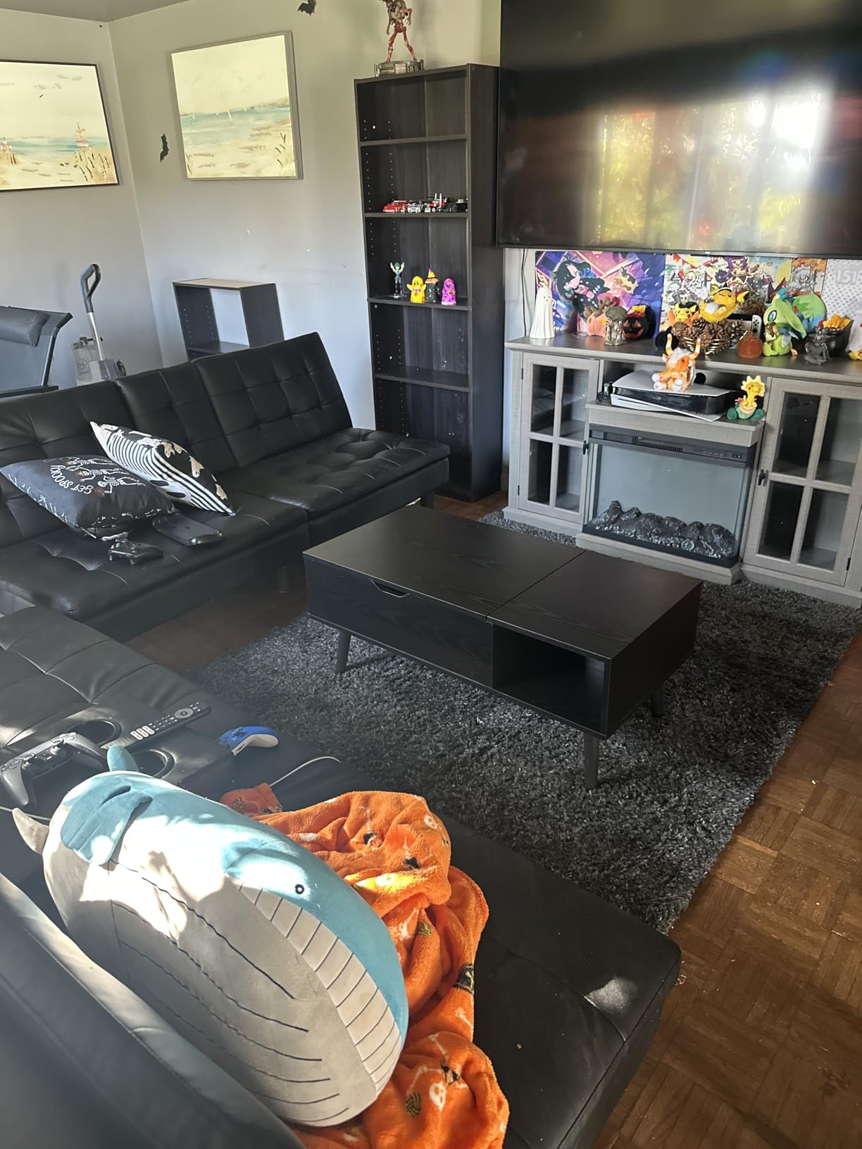 OLIXIS Wood Lift Top Coffee Table with Hidden Compartment and Large Storage Shelf, Lift Tabletop Dining Center Table for Home Living Room Office, Black - Customer Photo 2