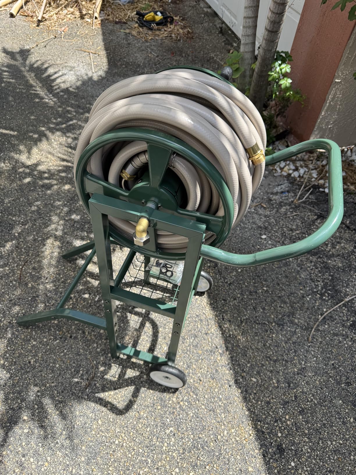 Artigarden Hose Reel Cart with 2 Wheels, Garden Water Hose Holder Heavy Duty Powder Coated Steel Outdoor Winder Storage Holds 125 ft 5/8
