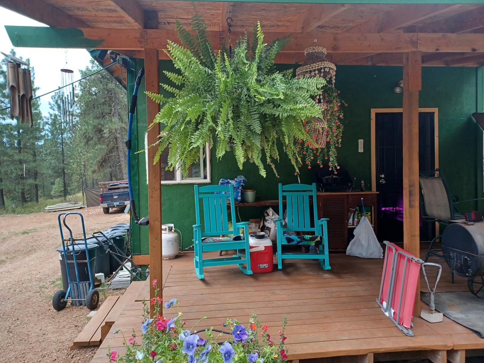 KINGYES HDPE Outdoor Rocking Chair, Widened Seat Patio Rocking Chair, Oversized All Weather Patio Rocker, Black - Customer Photo 2