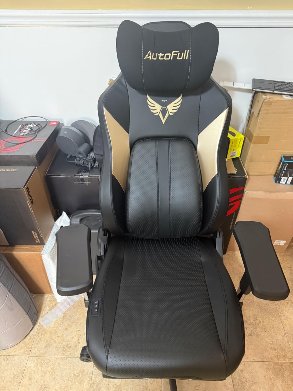 AutoFull M6 Gaming Chair, Ventilated and Heated Seat Gaming Chair with 360° Adjustable Armrest, AUTO Dynamic Tracking Lumbar Support Ergonomic Office Chair with Footrest, Black - Customer Photo 2
