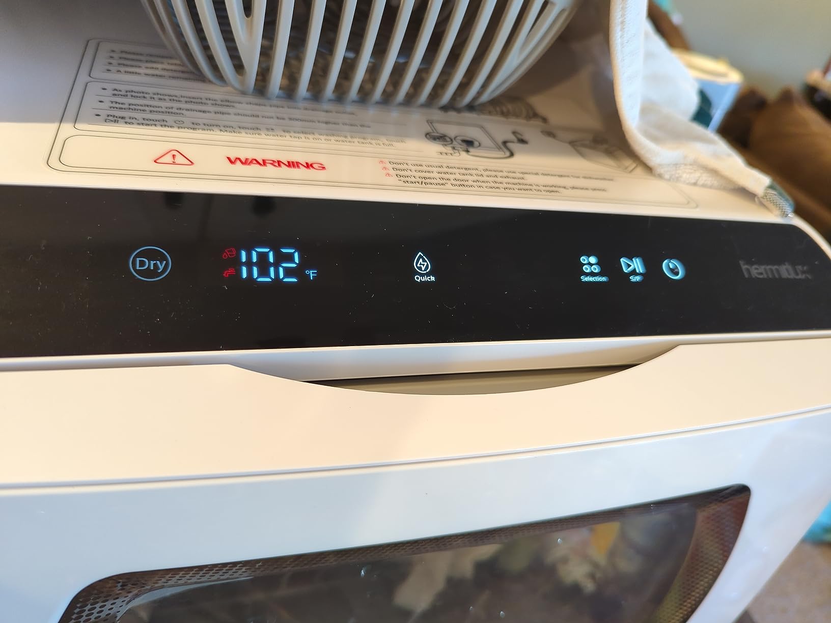 Hermitlux Countertop Dishwasher, 7 Washing Programs Portable Mini Dishwasher with 5-Liter Built-in Water Tank for Apartments & RVs, LED Light, Glass Door, No Hookup Needed - Customer Photo 1