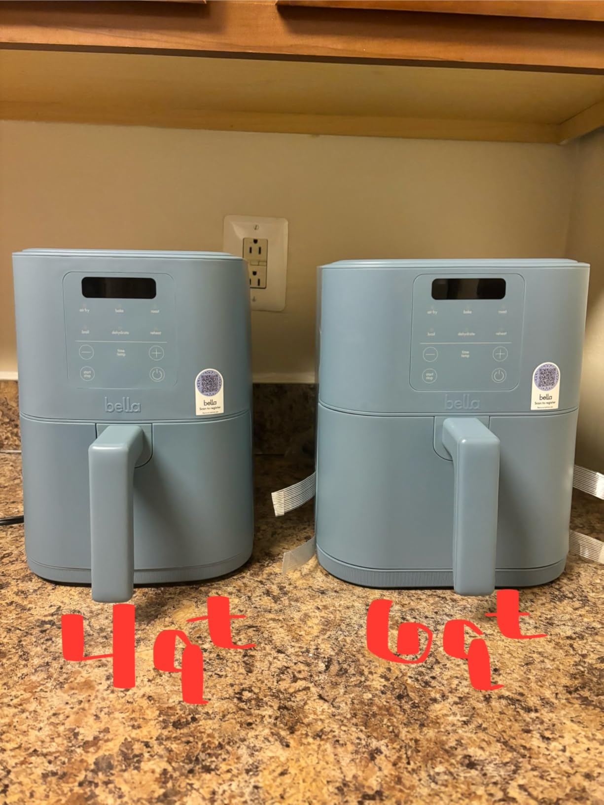 bella 6 Qt Slim Air Fryer, Fits-anywhere™ Kitchenware, EverGood™ Ceramic Nonstick Coating, Adjustable Temperature, 6 Preset Cooking Options, 60 Min Auto Shutoff w Audible Tone, 5lb Capacity, Oatmilk - Customer Photo 1