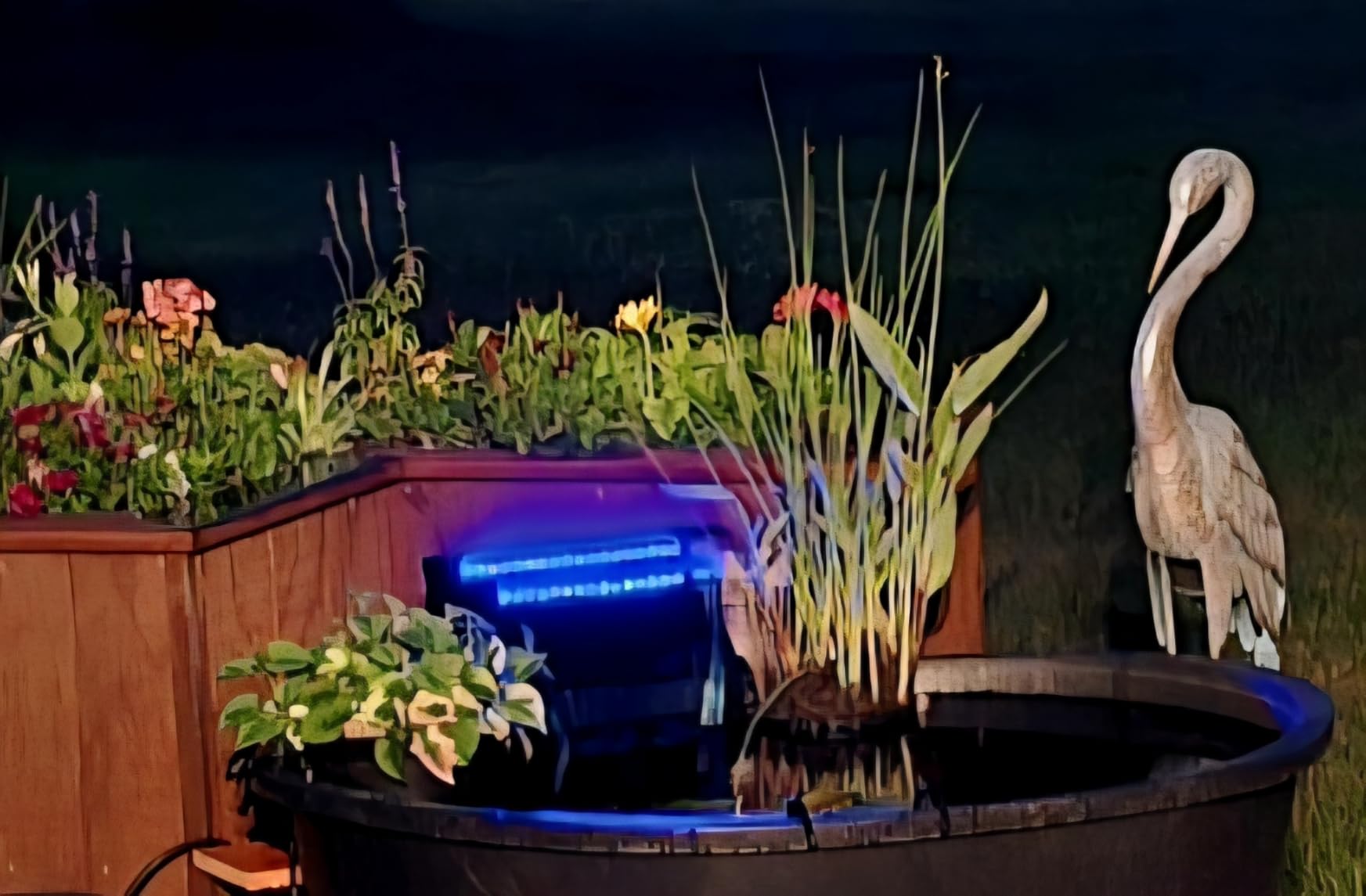 POPOSOAP Pond Waterfall Spillway with Pump Kit, 304 Stainless Steel Waterfall with Filtration & 660GPH Pond Pump & 9.8FT Tubing - Customer Photo 1