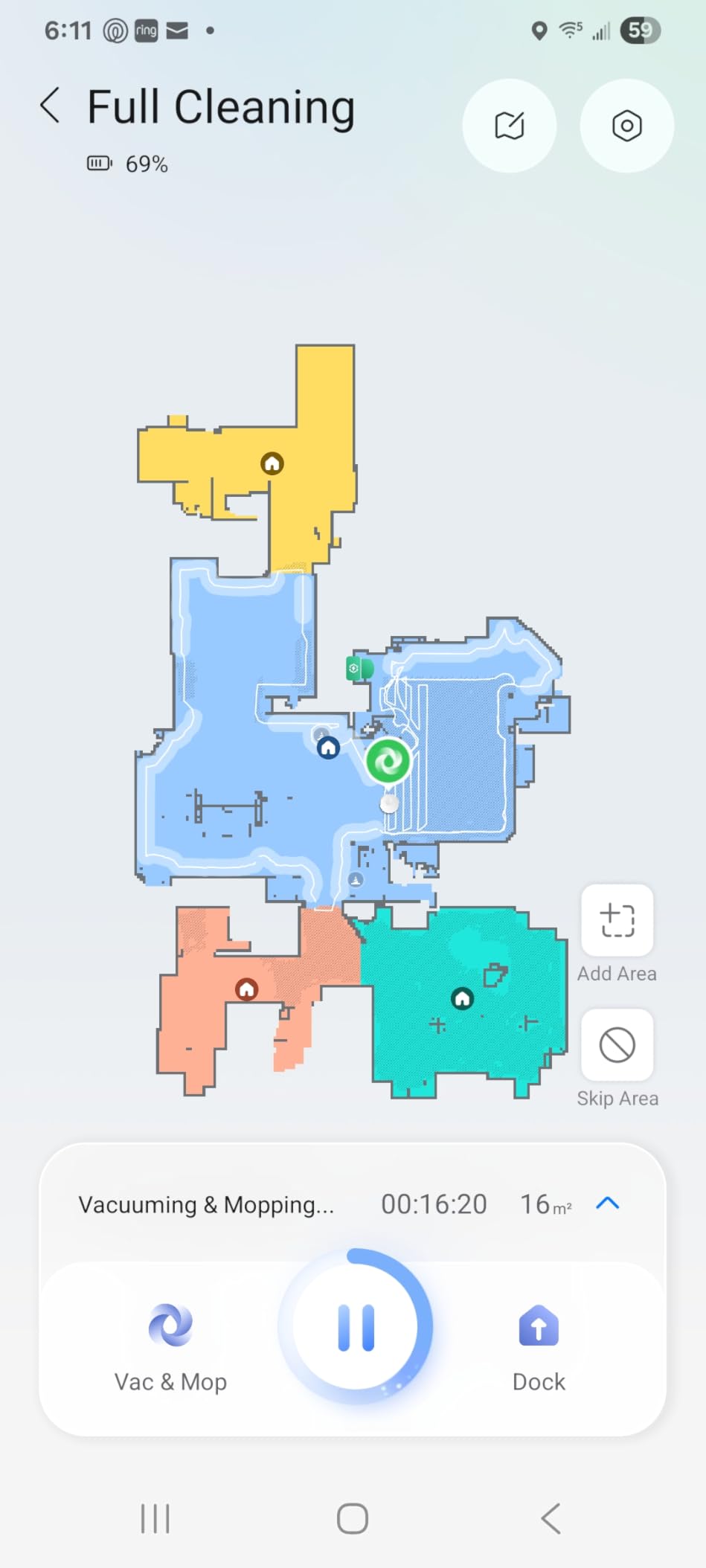 roborock Qrevo Series Robot Vacuum and Mop, 8000Pa Suction, Upgraded from Qrevo S, Anti-Tangle Brushes, Smart Obstacle Avoidance, Auto Mop Washing, All-in-One Dock, 200RPM Spinning Mops, Black(QV 35A) - Customer Photo 5