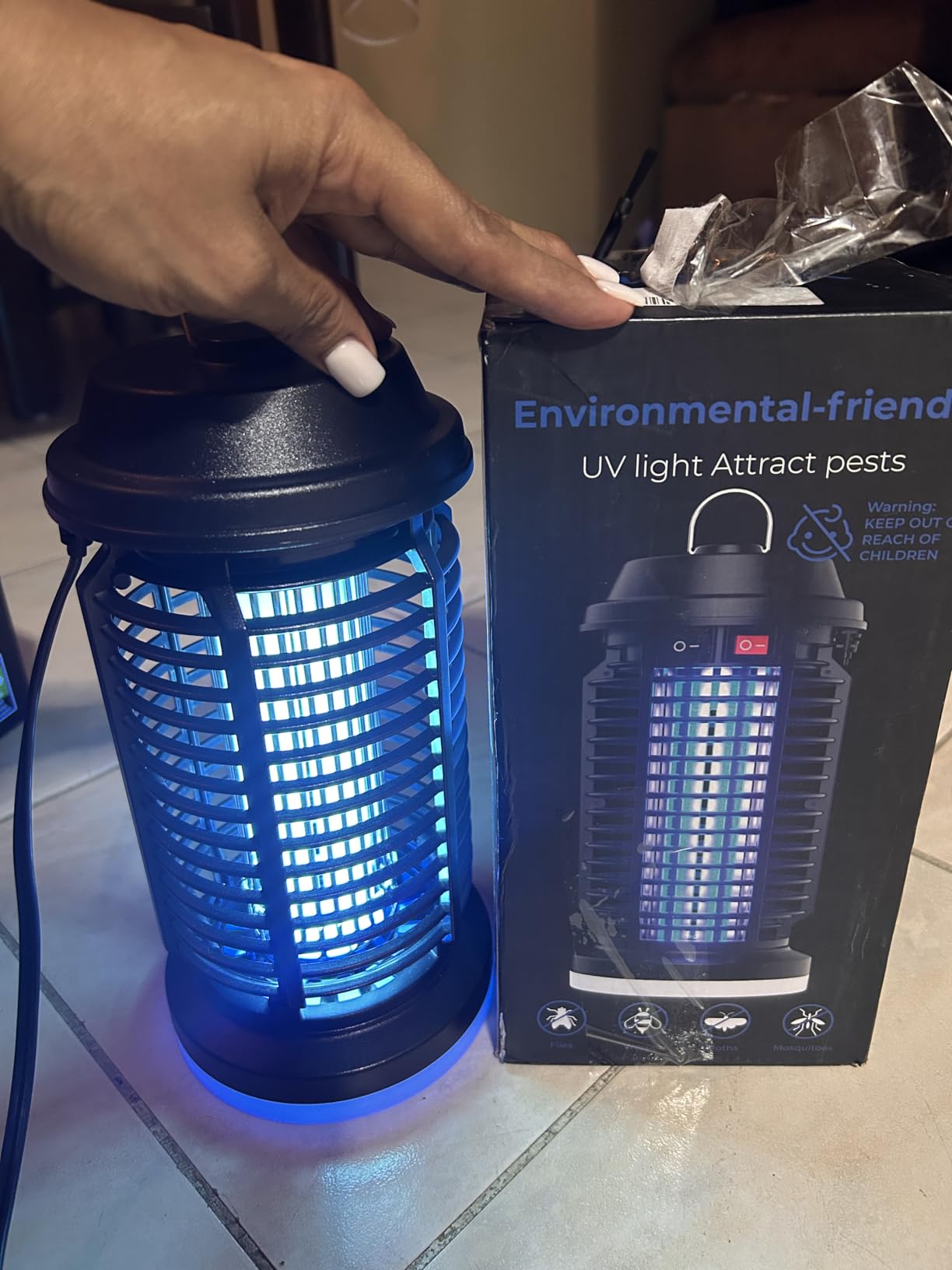 YISSVIC Bug Zapper Outdoor Indoor Waterproof Electric Mosquito Lamp Fly Zapper Killer Effective 4200V Plug in for Home Patio Office Courtyard - Customer Photo 2