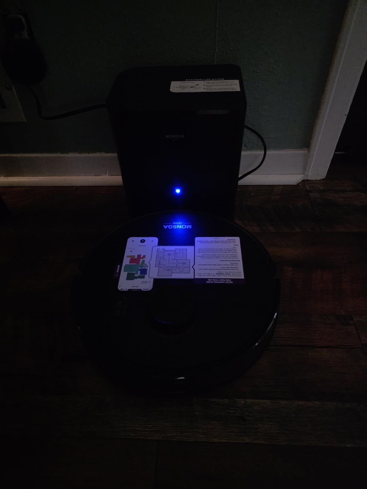 MONSGA Robot Vacuum and Mop Combo, 6000Pa Robotic Vacuum with 3.5L Self Emptying Station, Lidar Navigation Robot Vacuum Cleaner, 180mins Runtime, APP/Remote/Voice Control, for Hard Floors and Carpets - Customer Photo 1