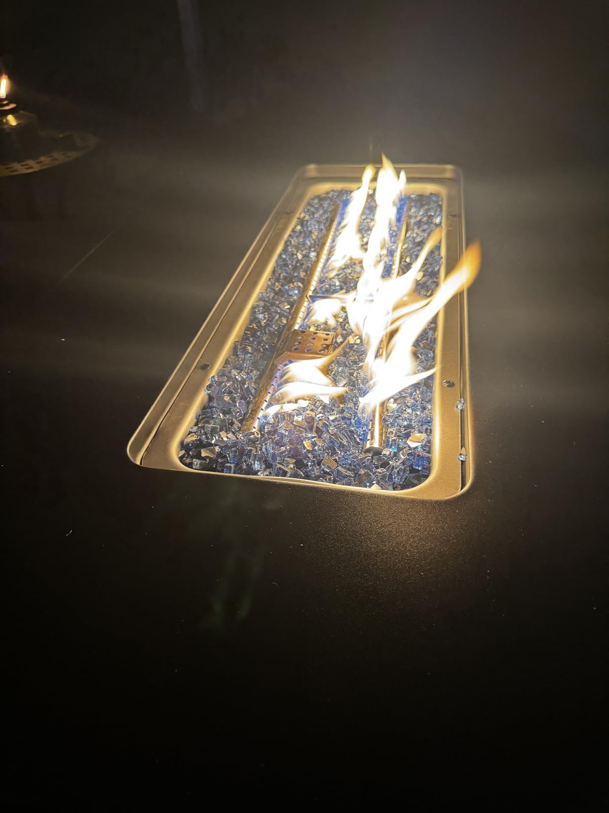 AMADA HOMEFURNISHING 43 Inch Propane Fire Pit Table, 60,000 BTU Gas Fire Pit with Lava Rocks, Waterproof Cover, Removable Lid, Cup Holders, 2-in-1 Fire Table for Patio, Backyard, Garden, Black - Customer Photo 1