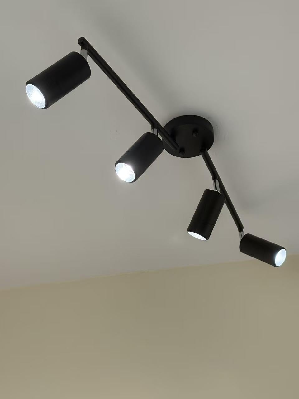 Ajbvp 5Color LED Track Lighting Kit 4 Lights Dimmable 48W Track Light,Zoomable 15/24/36/45/60 degree-2700K/3000K/3500K4000K/5000K,Track Lighting for Accent Task Kitchen,Lumen 4800 (Black) - Customer Photo 1