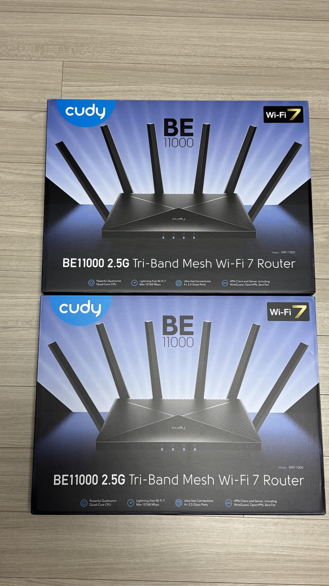 Cudy Tri-Band WiFi 7 BE11000 Router, 6-Stream 10 Gbps, 4 x 2.5G Ports, Up to 11000Mbps, VPN Server and Client, Cudy APP and Mesh, 6 x High-gain Antennas, WR11000 - Customer Photo 1