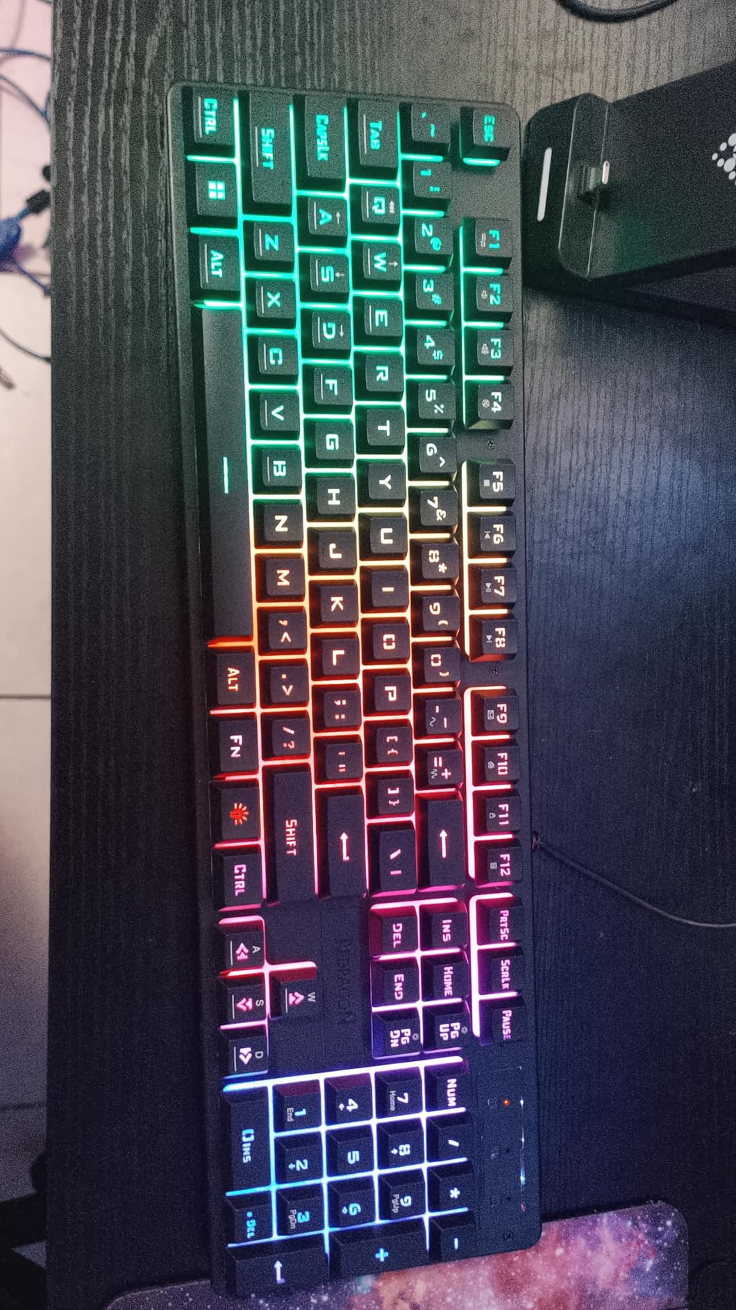 Redragon K521 Upgrade Rainbow LED Gaming Keyboard, 104 Keys Wired Mechanical Feeling Keyboard with Multimedia Keys, One-Touch Backlit, Anti-Ghosting, Compatible with PC, Mac, PS4/5, Xbox - Customer Photo 1