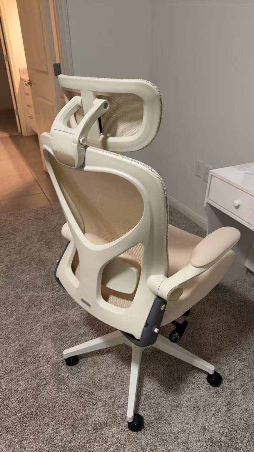 FLEXISPOT Foldex Ergonomic Office Chair, Folding Chair for Small Spaces with Lumbar Support, Flip-up Armrests, 3D Headrest, Desk Chairs with Footrest for Work,Video Game (Foam Seat, Grey) - Customer Photo 2