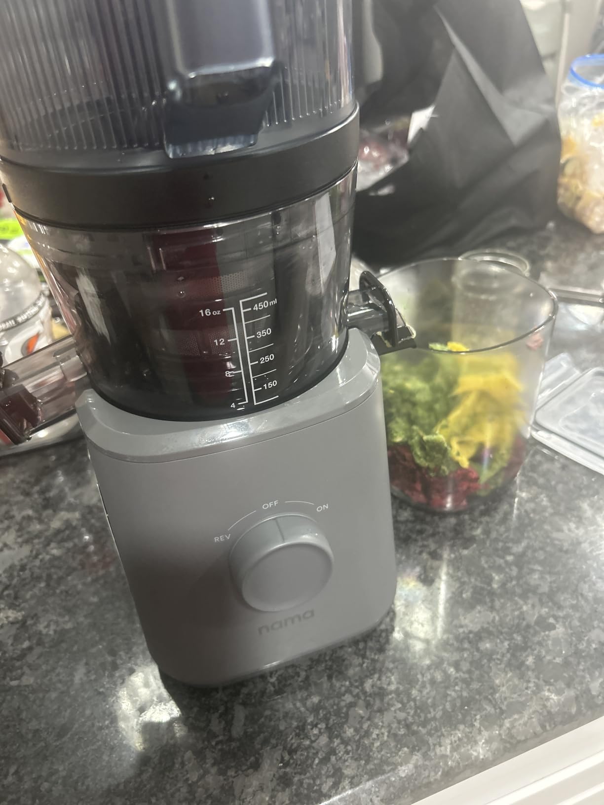 Nama J2 Cold Press Juicer – Self Feeding for Hands-Free Operation with Wide Mouth Hopper for Whole Recipe Loading, Zero Waste Masticating Juicer For More Juice, Less Pulp – Easy Cleanup & Assembly - Customer Photo 1