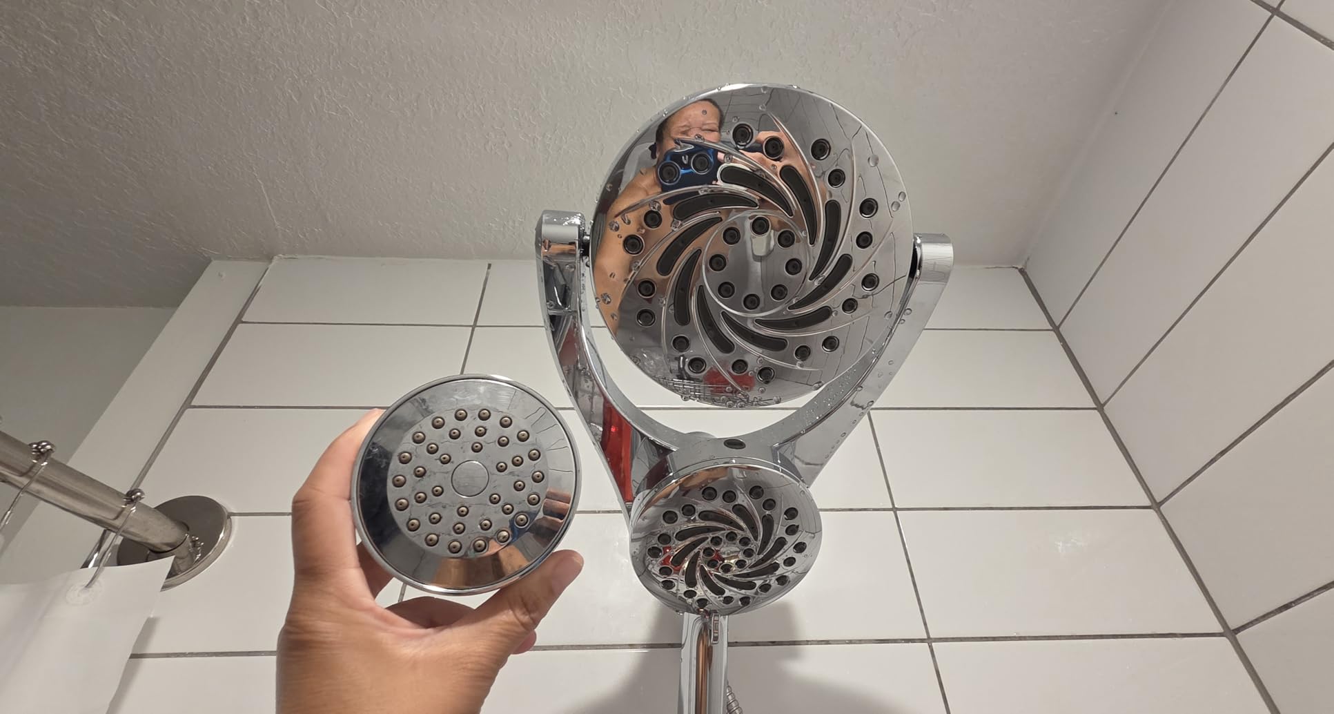 Delta 5-Setting HydroRain 2-in-1 Dual Shower Head with ProClean Spray, Brushed Nickel High Pressure Shower Head with Handheld Spray, 1.75 GPM Flow Rate, Satin Nickel 75419SN - Customer Photo 1