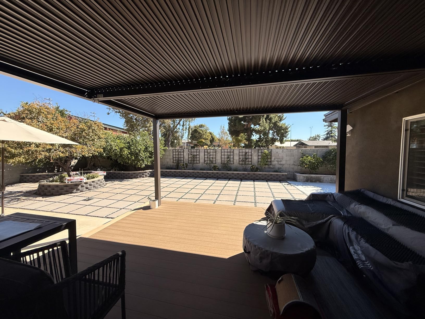 PURPLE LEAF Louvered Pergola 14' × 20' Outdoor Hardtop Gazebo Sun Shade with Adjustable Canopy Patio Aluminum Retractable Roof for Outside Deck Backyard Pavilion - Customer Photo 1