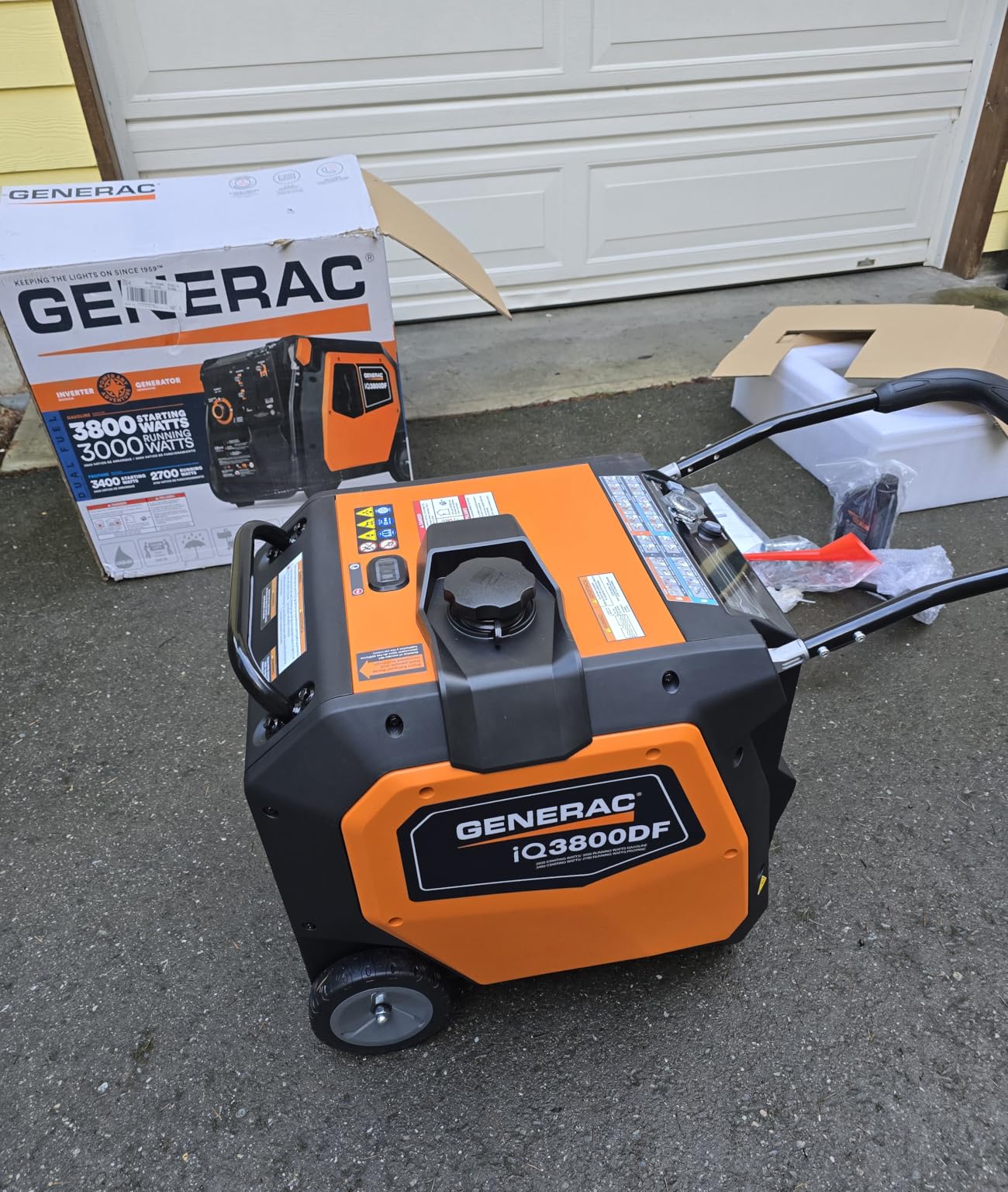 Generac 3,800-Watt Dual-Fuel Portable Inverter Generator - Gas and Propane Compatible - Quiet Operation - Clean, Stable Power - Great for Home Backup, Camping, and RV Use - Customer Photo 1