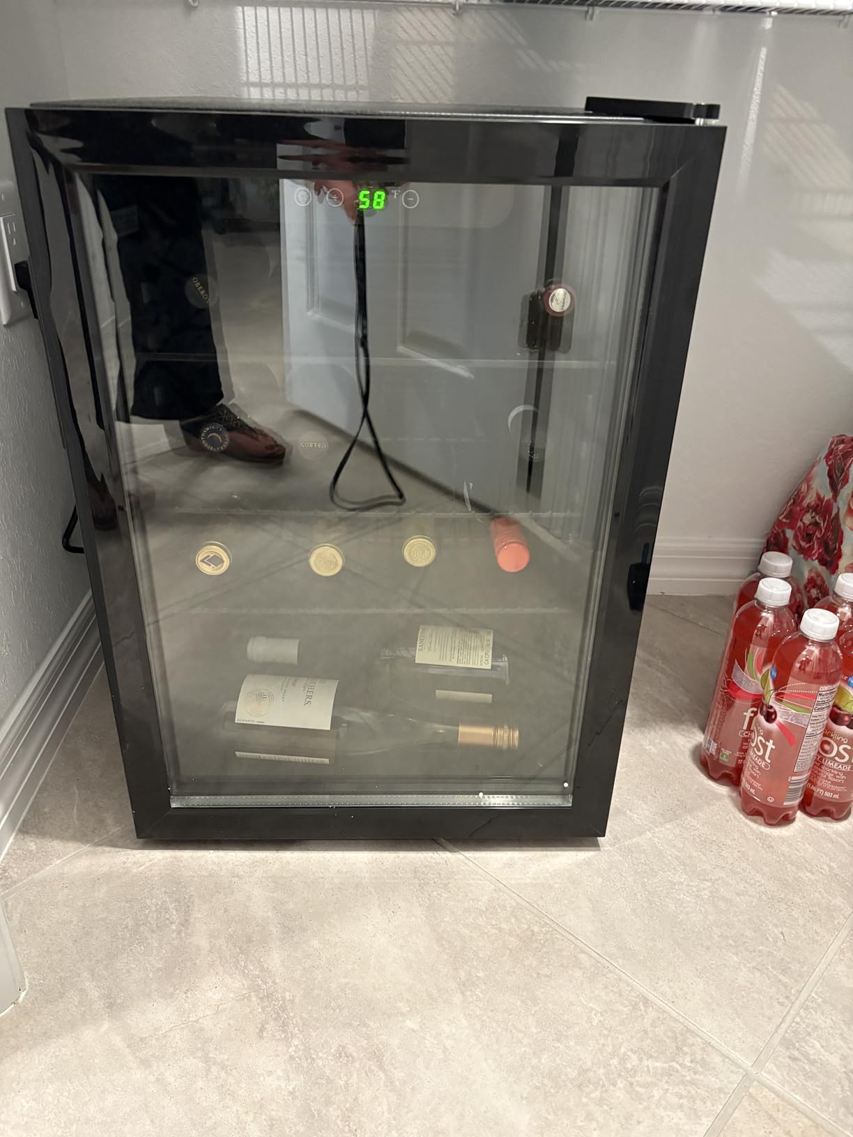 Antarctic Star Wine Cooler, Beverage Refrigerator,16 Bottle 68 Can Freestanding Wine Cellar Front Glass Door for Home and Bar, Digital Temp Control, Blue LED, 1.7 Cu.Ft. Customer Review Antarctic Star Wine Cooler, Beverage Refrigerator,16 Bottle 68 Can Freestanding Wine Cellar Front Glass Door for Home and Bar, Digital Temp Control, Blue LED, 1.7 Cu.Ft. - Customer Photo 2