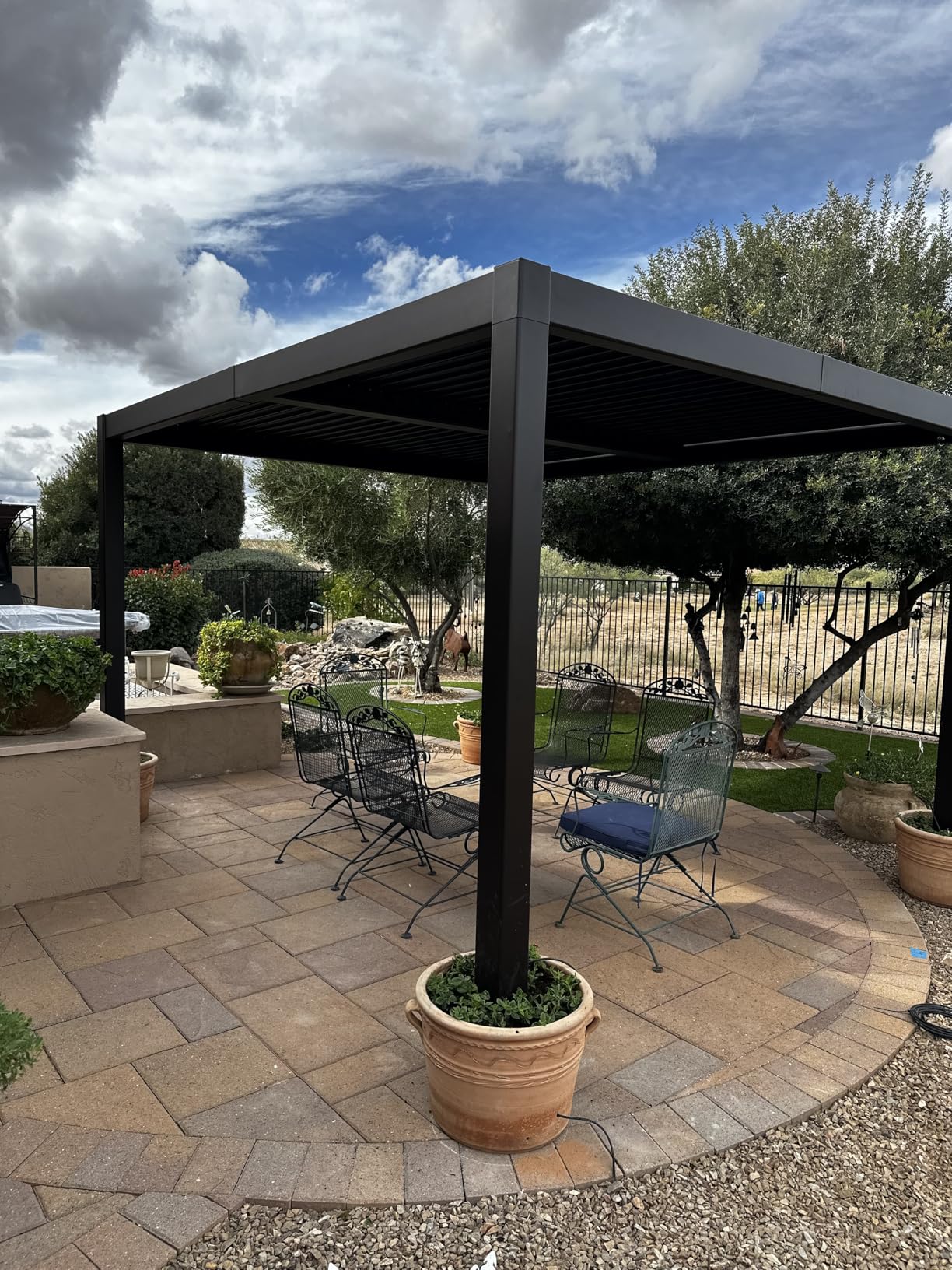 PURPLE LEAF 13' x 20' Louvered Pergola Outdoor Adjustable Louvre Shade Modern Patio Aluminum Pergola with Retractable Roof for Deck Backyard Garden Hardtop Gazebo - Customer Photo 2