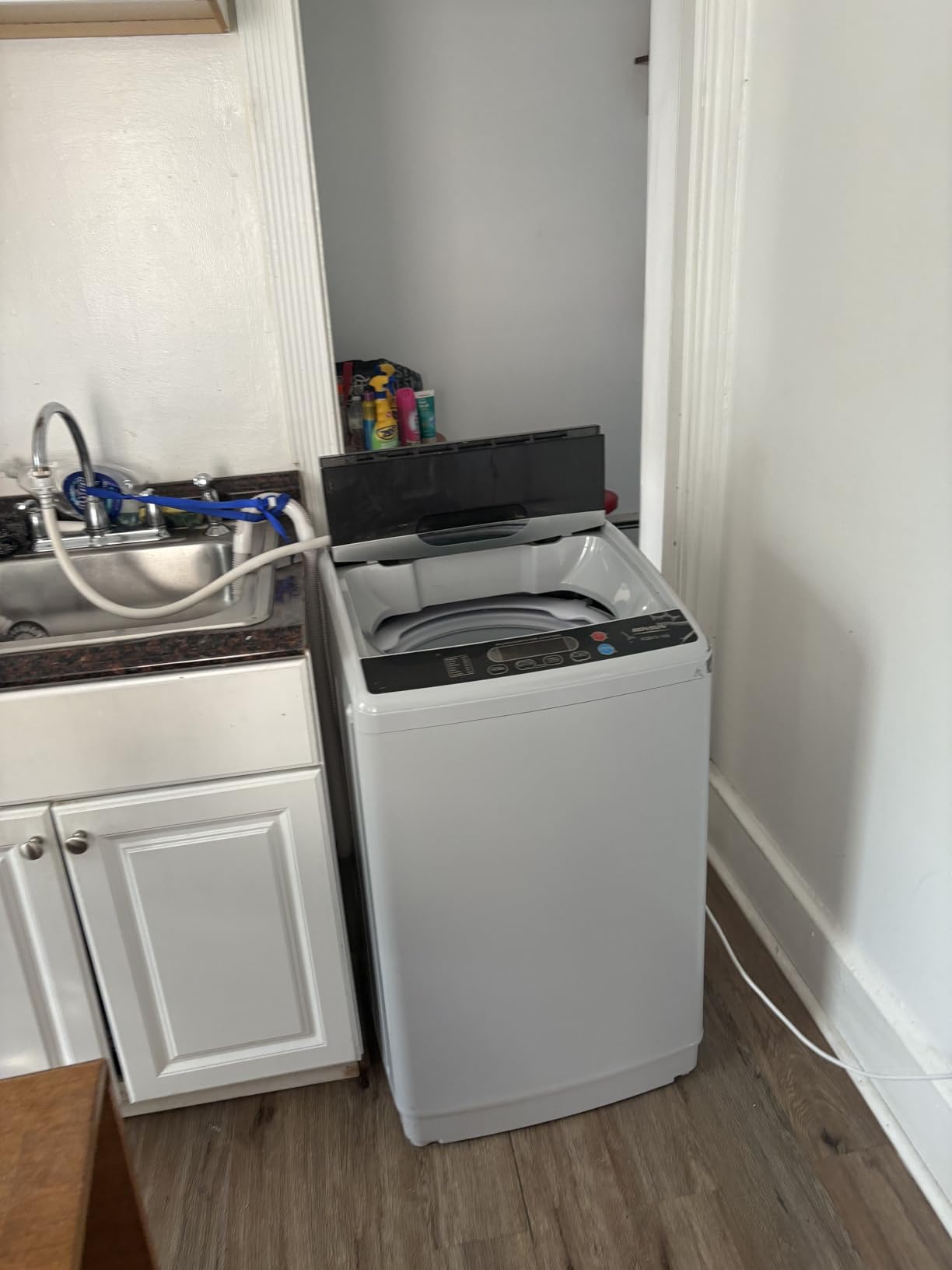 ROVSUN 17.8LBS Portable Washing Machine, Full-Automatic Electric Laundry Machine with Stainless Steel Drum, Compact Washer and Spin Dryer Combo with Drain Pump for Apartment, Dorm, Home, Light Grey - Customer Photo 2