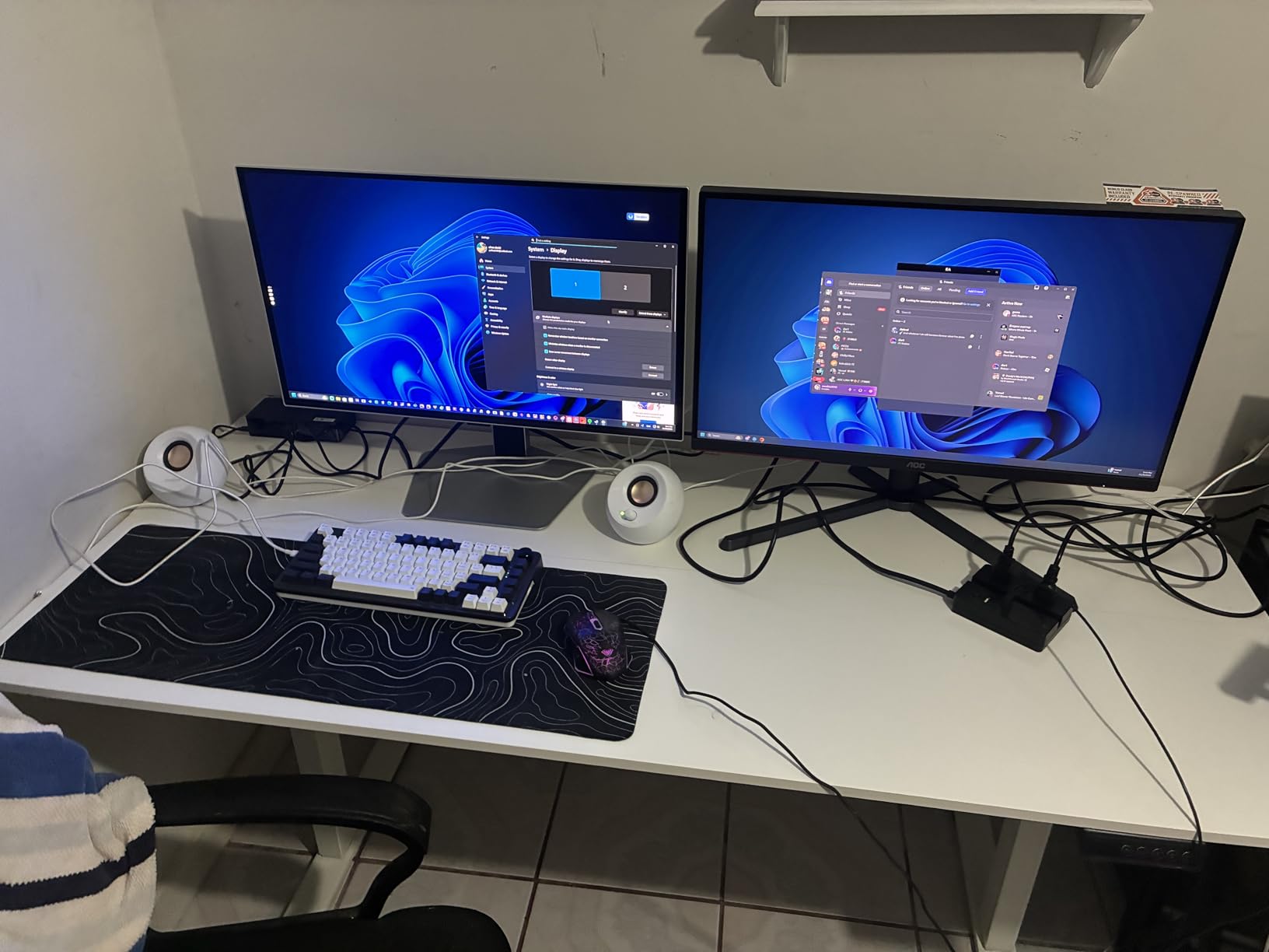 Veken 55 Inch Large Electric Standing Desk,Sit to Stand Up, Heights Adjustable, Work Home Office Computer Table for Study, Walking Pad, Writing, and Games, Wooden Desktop Desks, White - Customer Photo 2