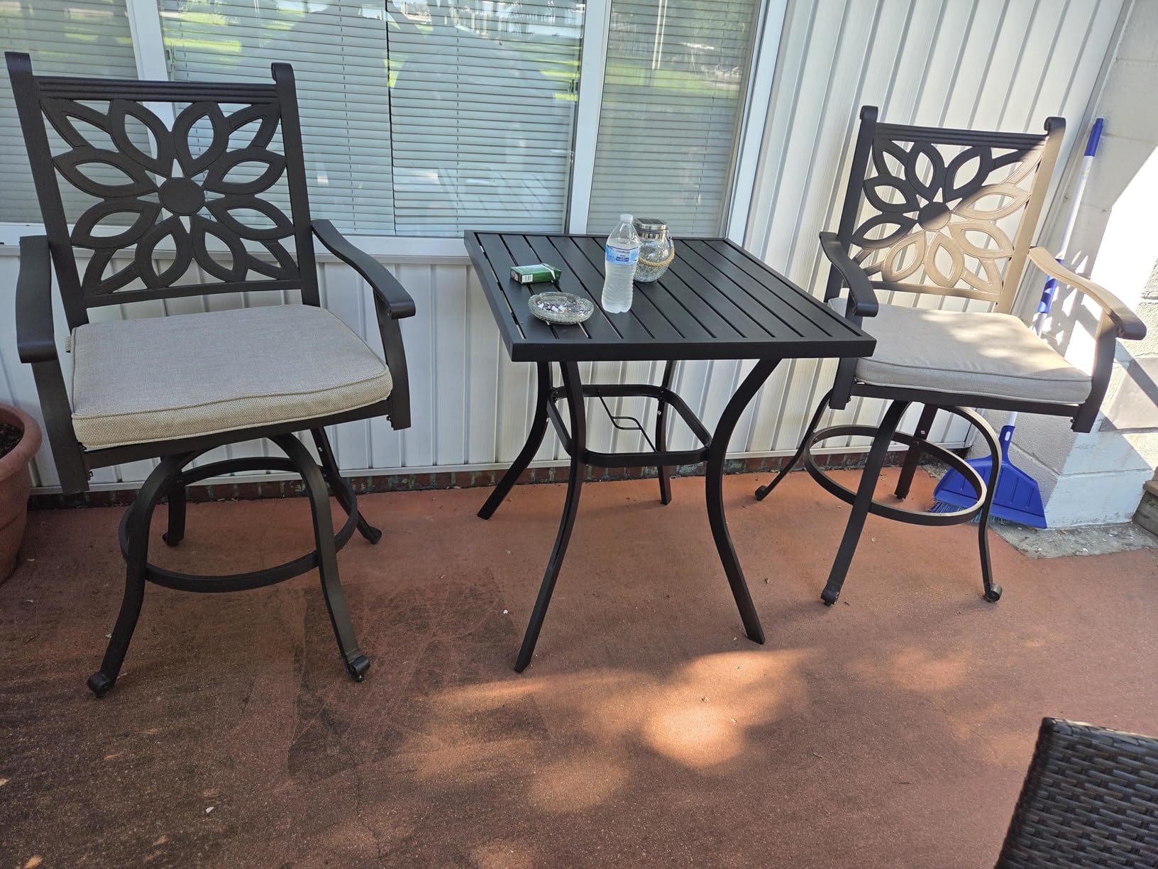 PHI VILLA 7 PCS High Bar Patio Dining Set, Cast Aluminum Outdoor Bar Set for 6 with 54 PHI VILLA 7 PCS High Bar Patio Dining Set, Cast Aluminum Outdoor Bar Set for 6 with 54