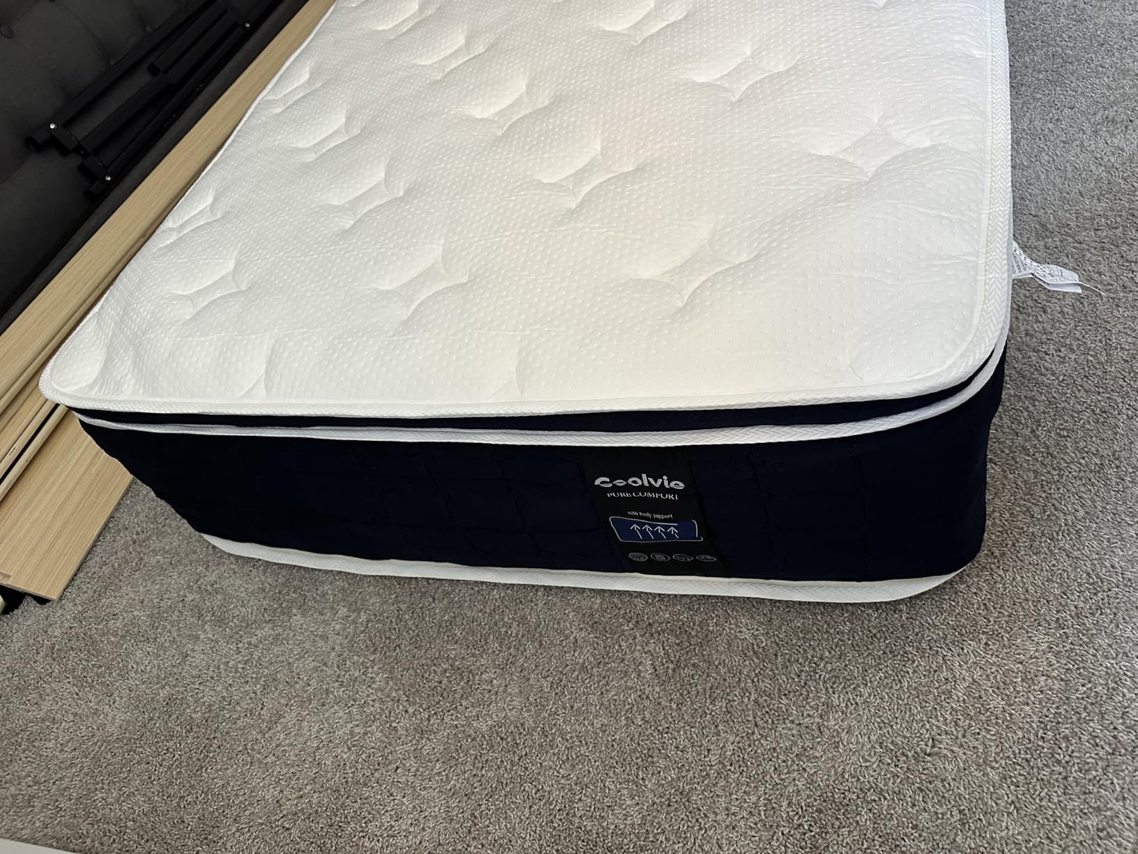 Coolvie Mattresses Queen Size, 12 Inch Supportive Foam Hybrid Mattress in a Box, Individual Pocket Springs for Cooler Sleep & Minimal Motion Transfer, Medium Firm for Back Sleeper 100-Night Trial - Customer Photo 1