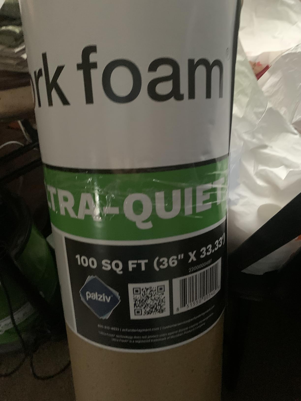 Eco Cork Foam Floor Underlayment - Floor Padding for Vinyl Plank Flooring, LVP Flooring, Hardwood Flooring, Insulation Roll for Flooring Planks - 250Sq Ft - Customer Photo 1