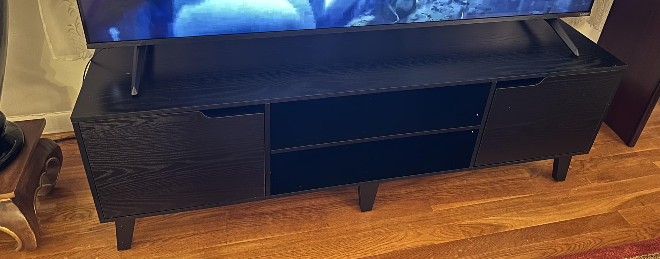 VASAGLE TV Stand for 65-Inch TVs, Entertainment Center with Adjustable Shelf, 58-Inch Long Media Console Table, Transitional Style, for Living Room, Bedroom, Honey Brown ULTV556K01 - Customer Photo 1