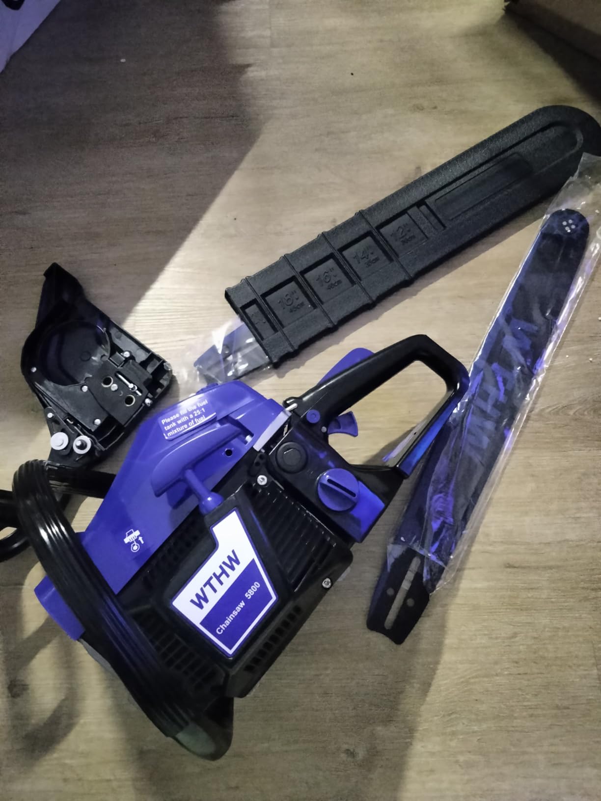 58 cc Gas Powered Chainsaw, 20 in & 18 in Quick-Switch Bars – 550 ml Fuel 260 ml Oil Tanks, Automatic Chain Oiler, Centrifugal Air Filter, Quick Start, Inertial Chain Brake (WH5806) - Customer Photo 2