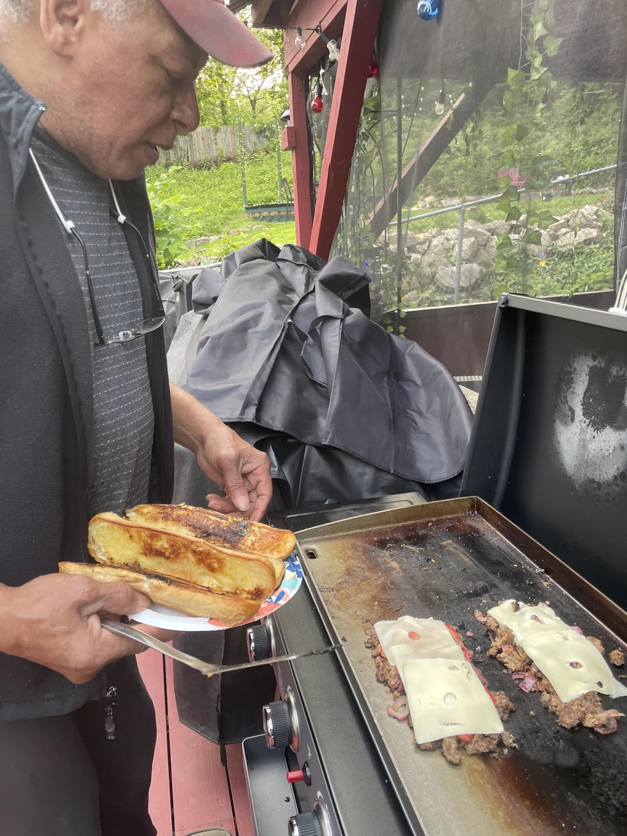 Royal Gourmet PD4001 4 Burner Propane Gas Griddle with Removable Standing Cart and Hood - Customer Photo 1